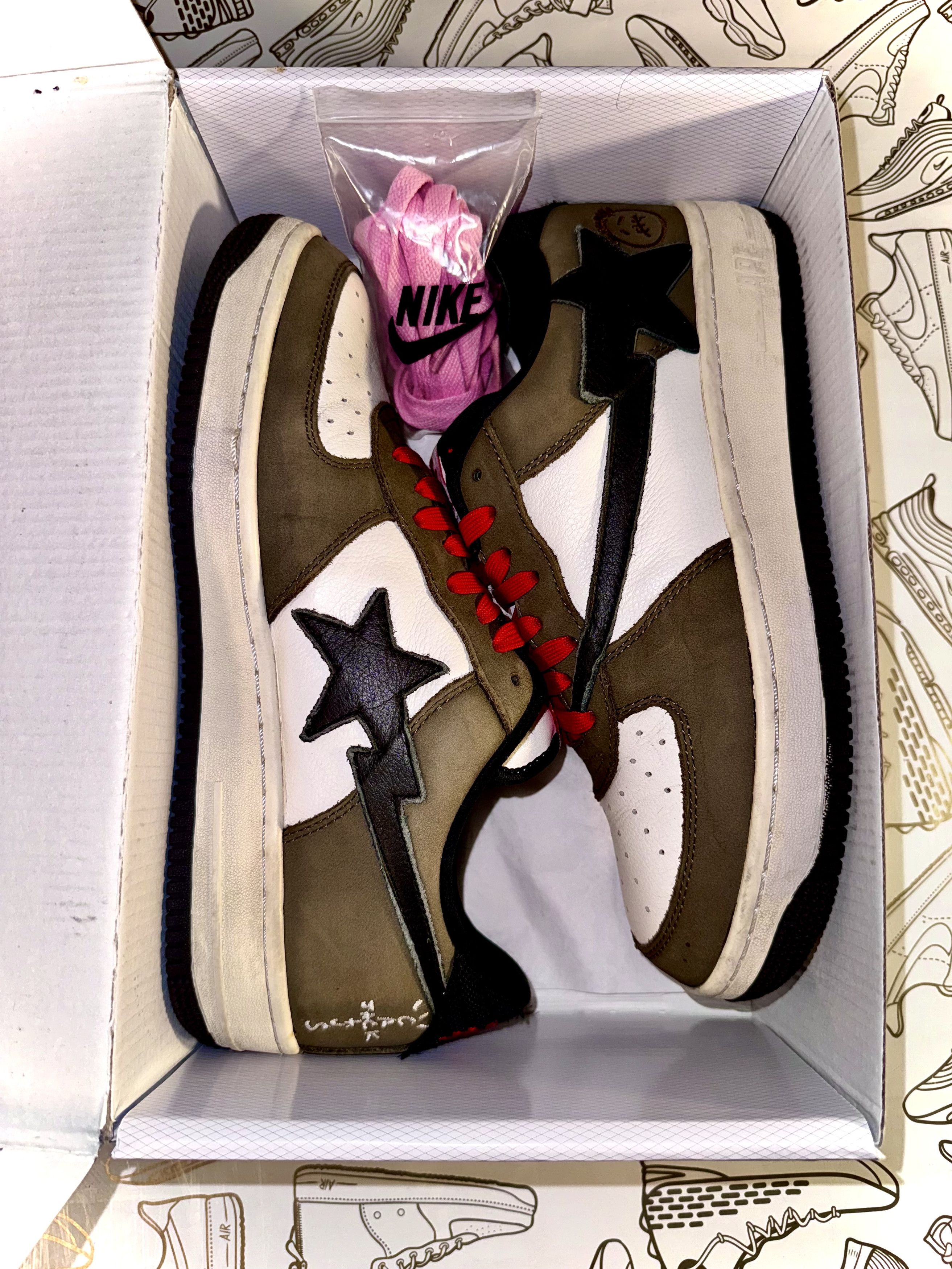 Custom Custom Cactus Jack/Travis Scott Bapestas By @james_e_morgan | Grailed