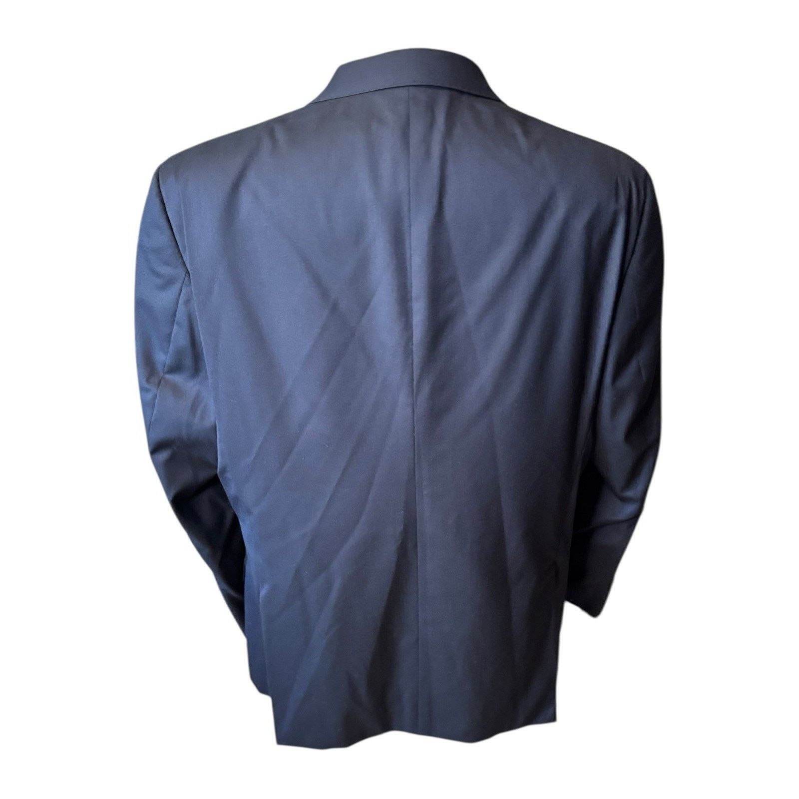 J.Hilburn J Hilburn 47R Sport Coat 100% Wool Navy Blue Two Button Size 48R - 5 Thumbnail