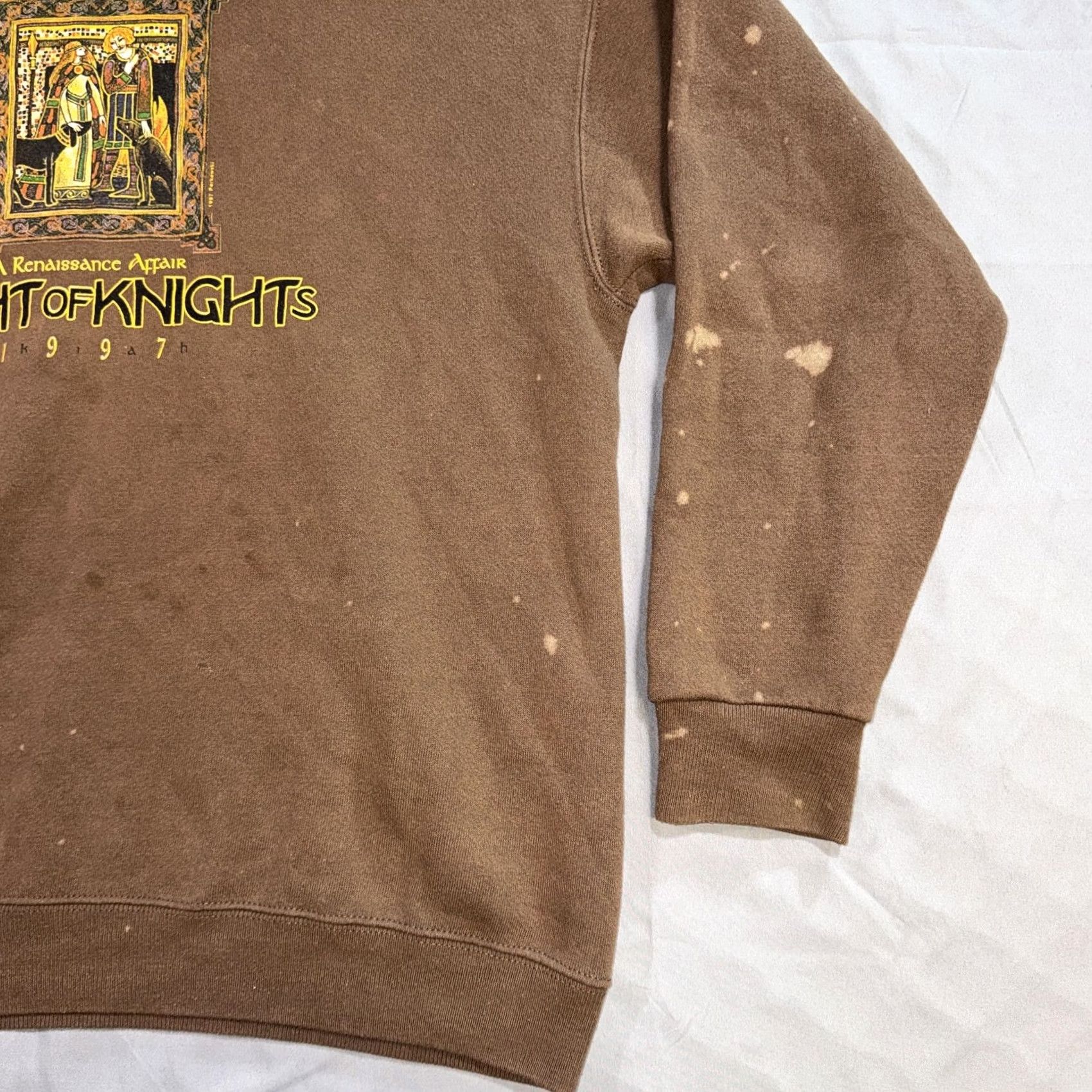 Lee VINTAGE Lee Sweatshirt Mens Large Brown Night Of Knights 1997 Graphic USA Size US L / EU 52-54 / 3 - 7 Thumbnail