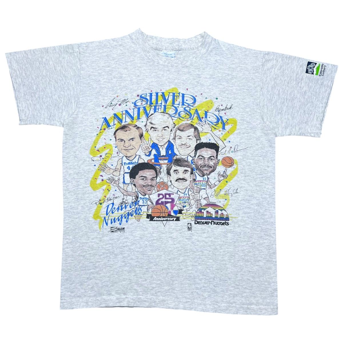 NBA × Salem Sportswear × Vintage Vintage 1990s NBA Denver Nuggets Salem Sportswear Tee Size US M / EU 48-50 / 2 - 1 Thumbnail