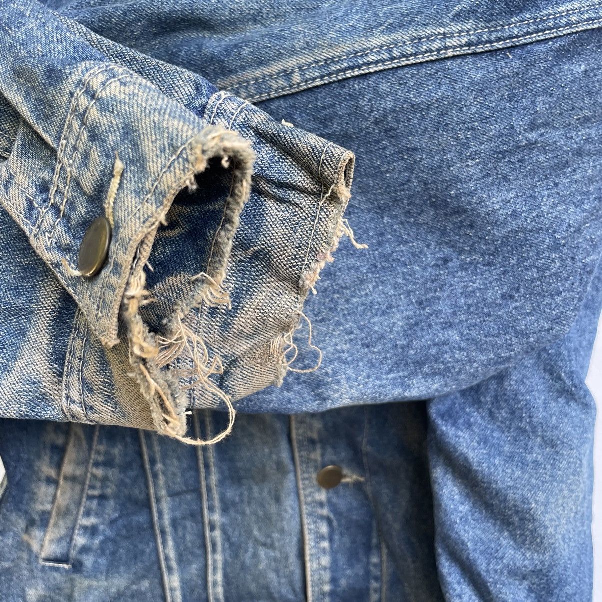 Japanese Brand × Vintage 💥Vintage 90s Shootle Denim Trucker Jacket Size US L / EU 52-54 / 3 - 7 Thumbnail