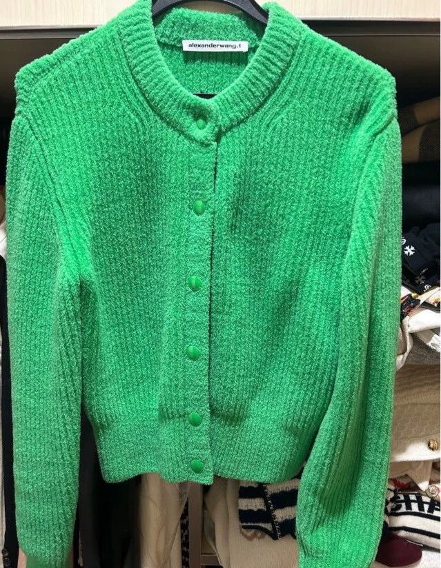 Alexander Wang Alexander Wang Green Cardigan Sweater- Size XS / US 0-2 / IT 36-38 - 1 Thumbnail