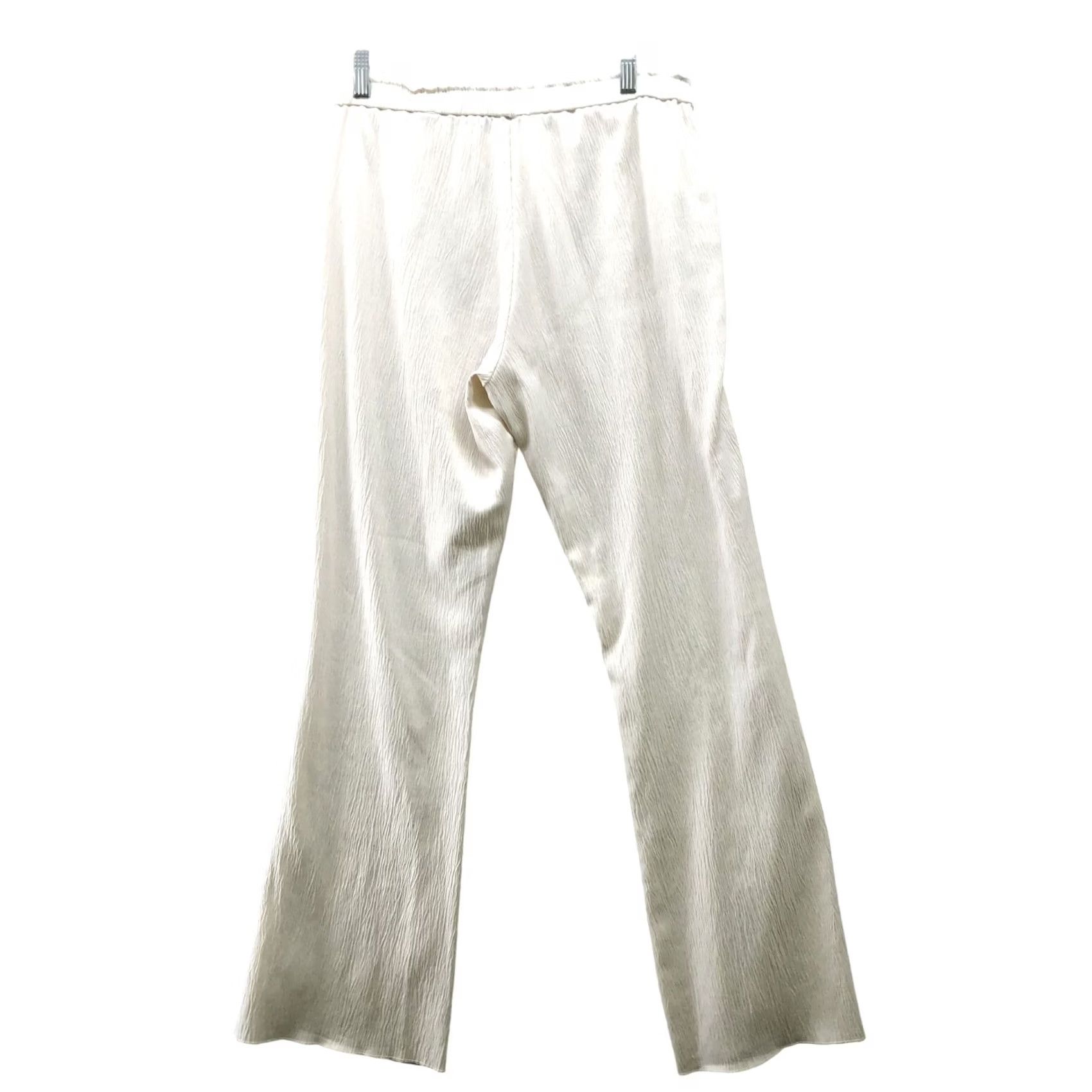 Zara Zara Dress Pants Womens L Ivory White Crepe Flare Pull On Lightweight Size 36" / US 14 / IT 50 - 2 Thumbnail