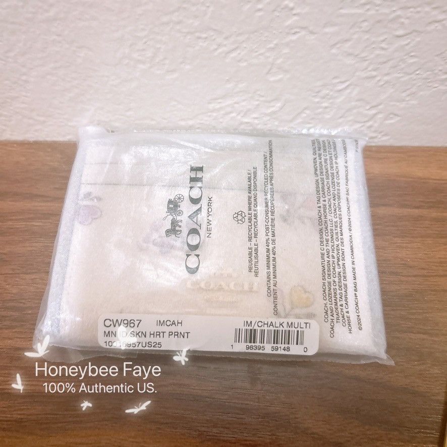 Coach Mini Skinny Id Case With Heart Print CW967 Size ONE SIZE - 8 Thumbnail