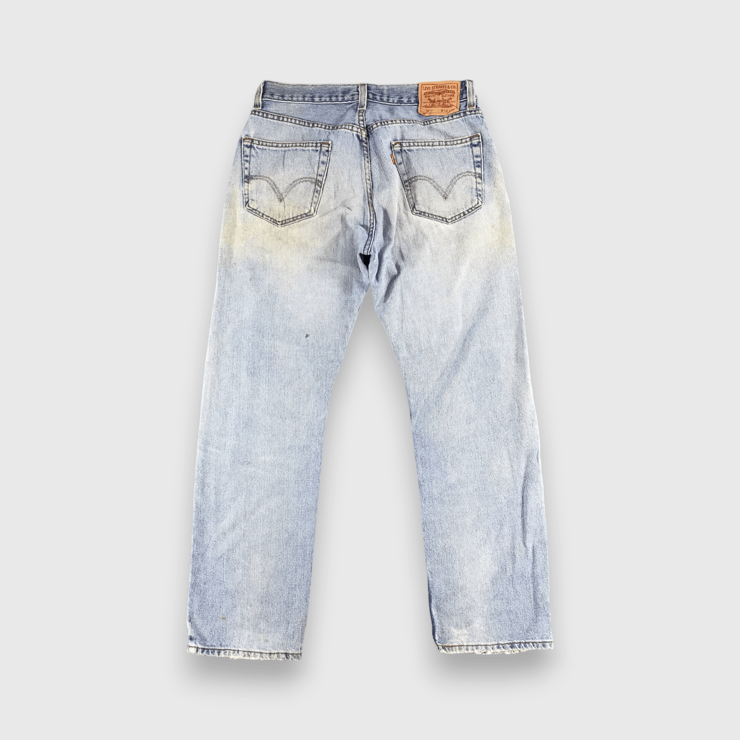 Levi's Vintage Light Wash Distress Levis 505 Jeans-J1212 Size US 33 - 2 Thumbnail