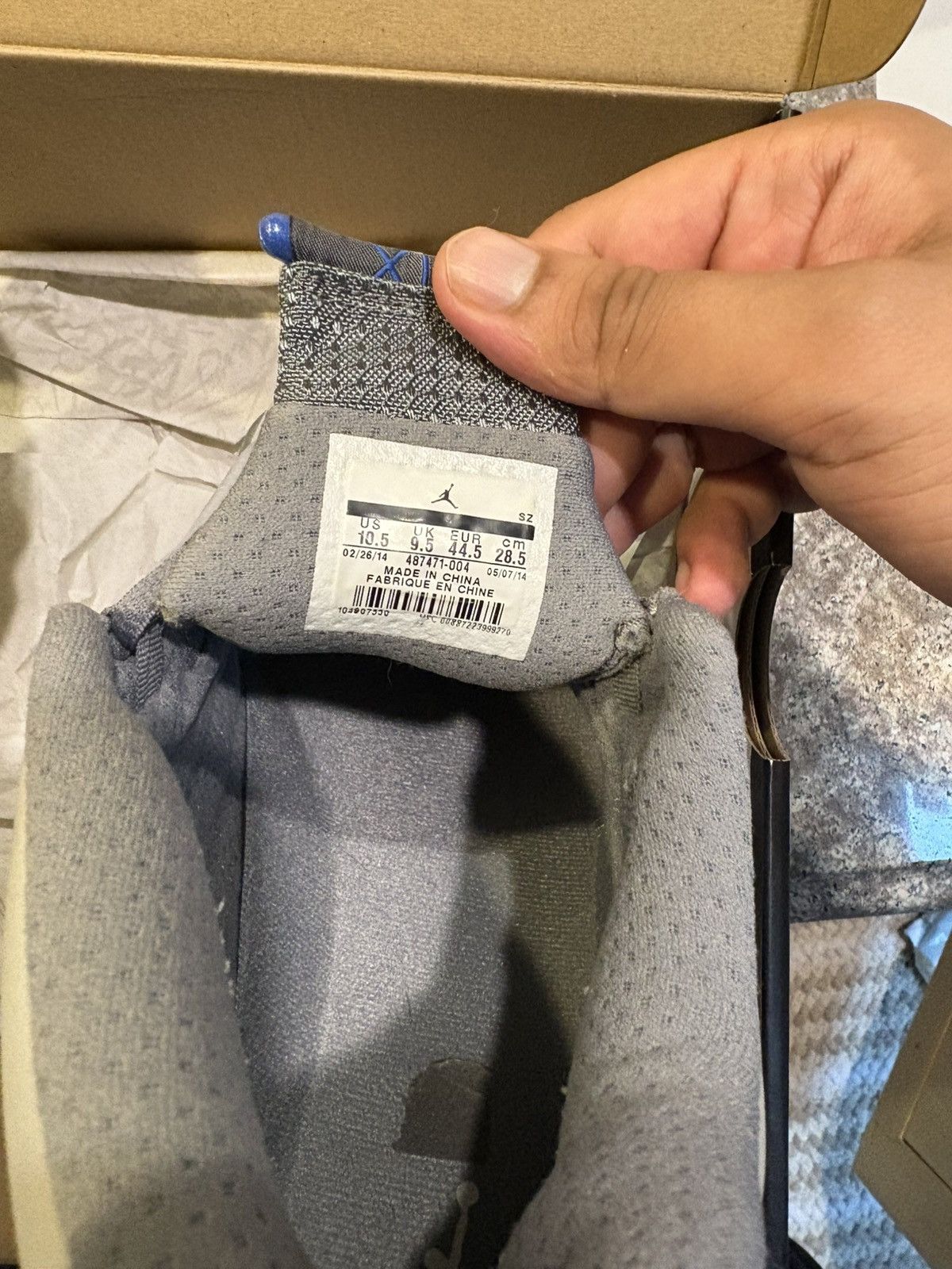 Jordan Brand × Nike Men’s Jordan 14 Retro Wolf Gray Size US 10.5 / EU 43-44 - 3 Thumbnail