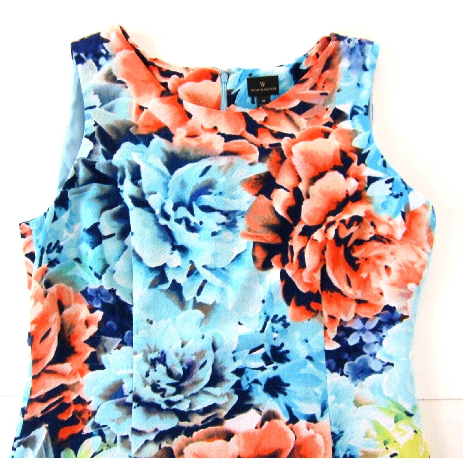 Worthington Worthington Dress Sleeveless Shift Tank Dress 16 Pink Floral Stretch Knee Length Sleeveless Shift Womens 16 Clothing Size XXL / US 16-18 / IT 52-54 - 4 Thumbnail