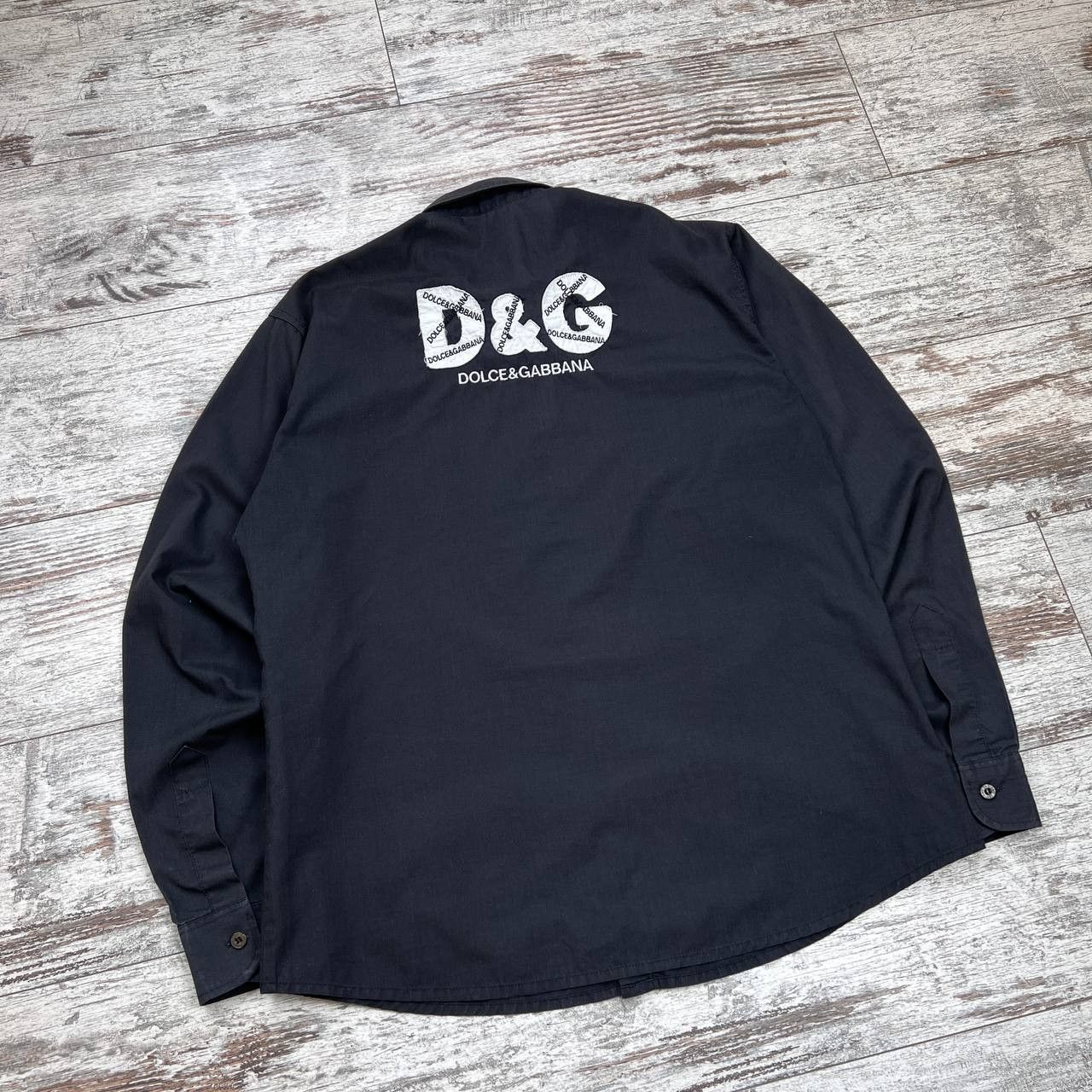 Dolce & Gabbana D&G Men's Black Long Sleeve Shirt Embroidered Logo Size US L / EU 52-54 / 3 - 9 Thumbnail