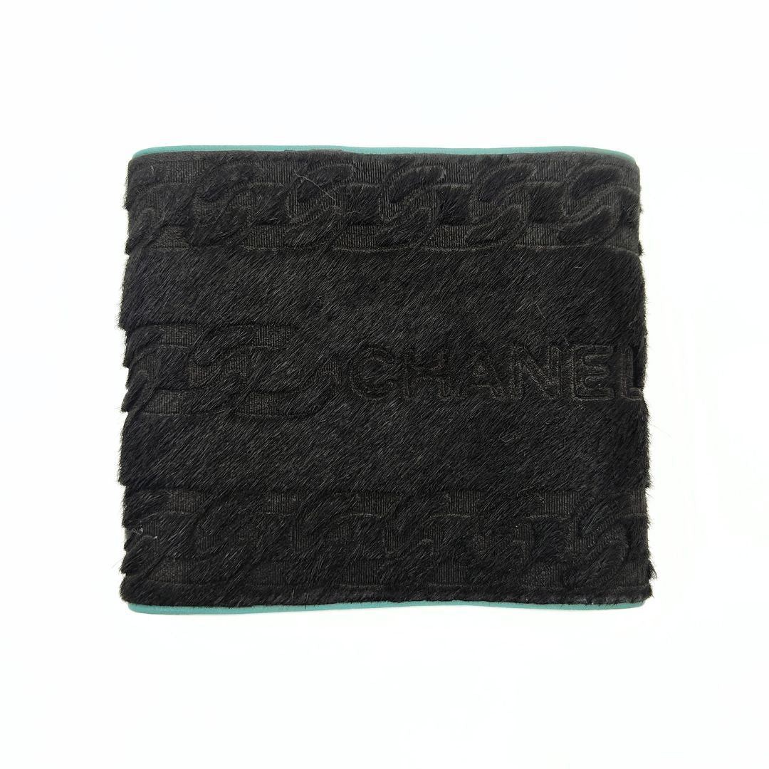 image of Chanel Chanel Chanel Ponyskin And Leather Cuff Bracelet in Black, Women's