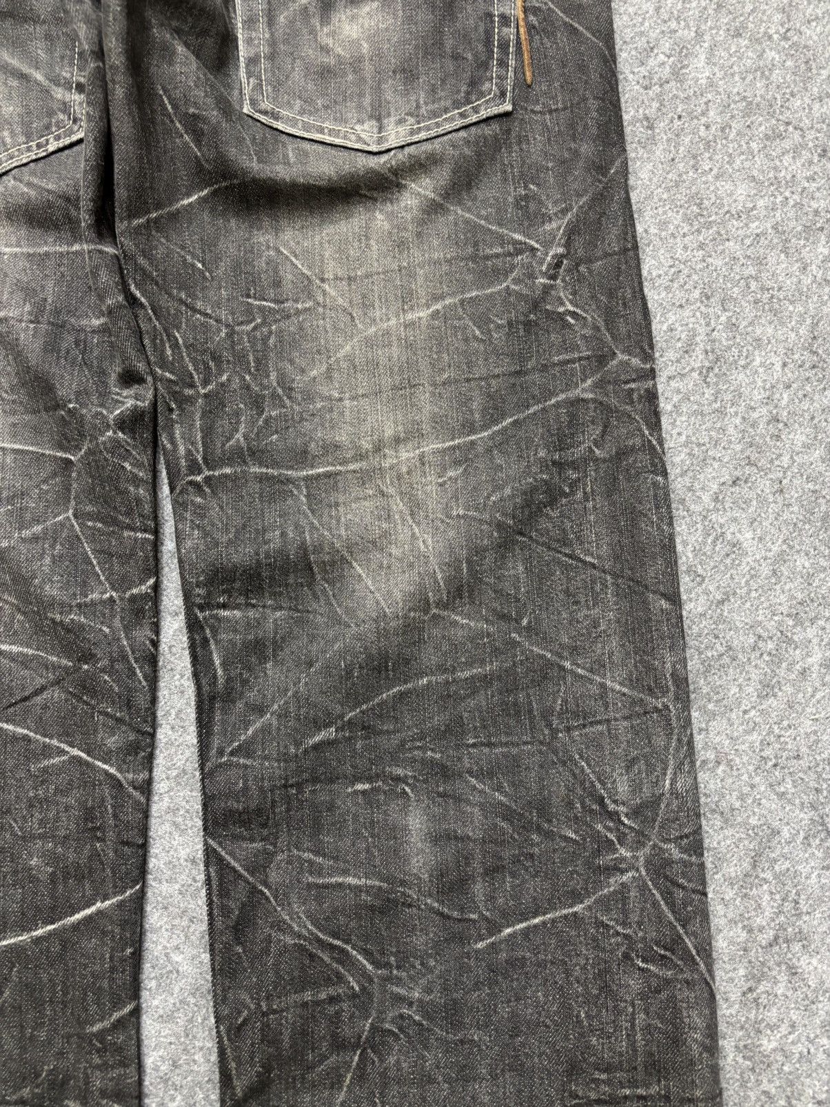 Japanese Brand 💥Cracked Fades💥Antfui Double Waist Black Wash Denim F642 Size US 32 / EU 48 - 15 Thumbnail