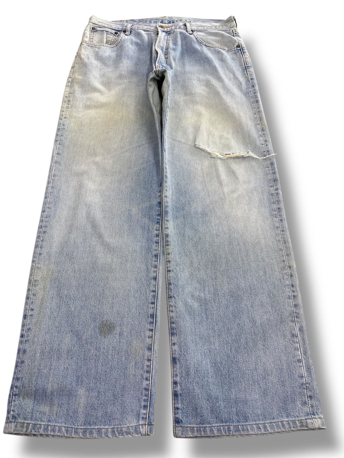 Japanese Brand Acid Blue Wash Ripped Style Jeans