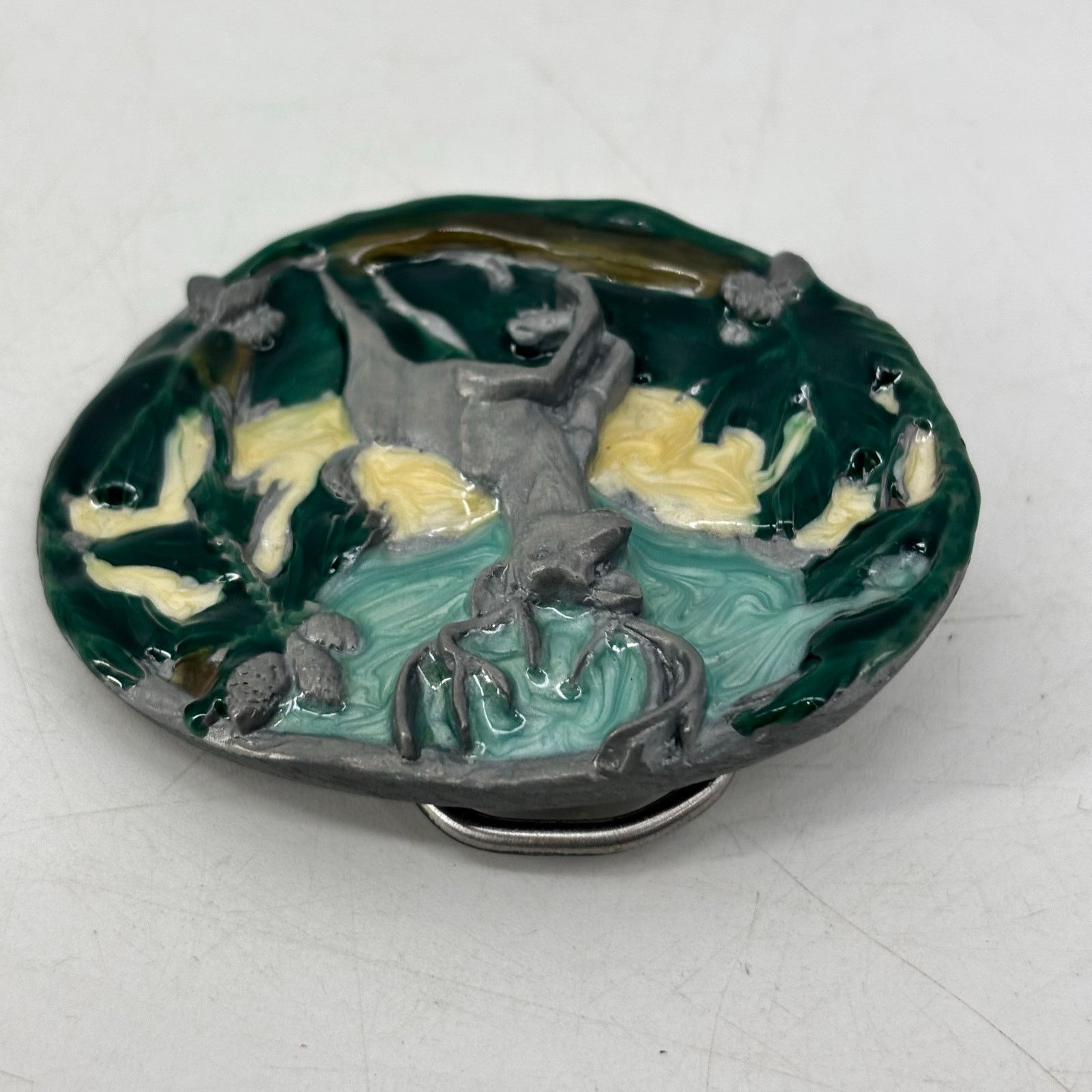 Vintage Great American Belt Buckle Jumping Deer Forest Woods Hunting Size ONE SIZE - 8 Thumbnail