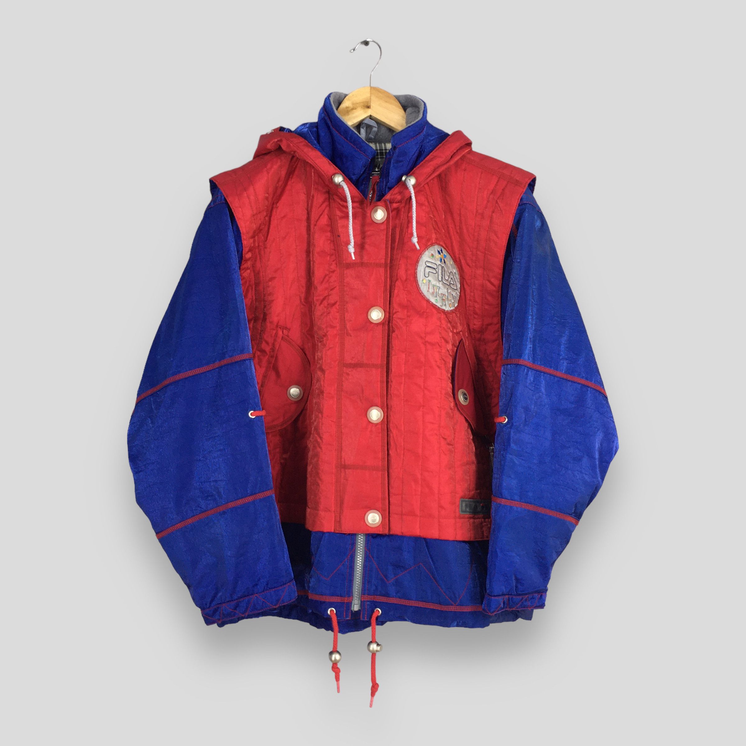 Fila Vintage 90s Fila Skiing Bomber Hoodie XLarge Size US XL / EU 56 / 4 - 1 Thumbnail