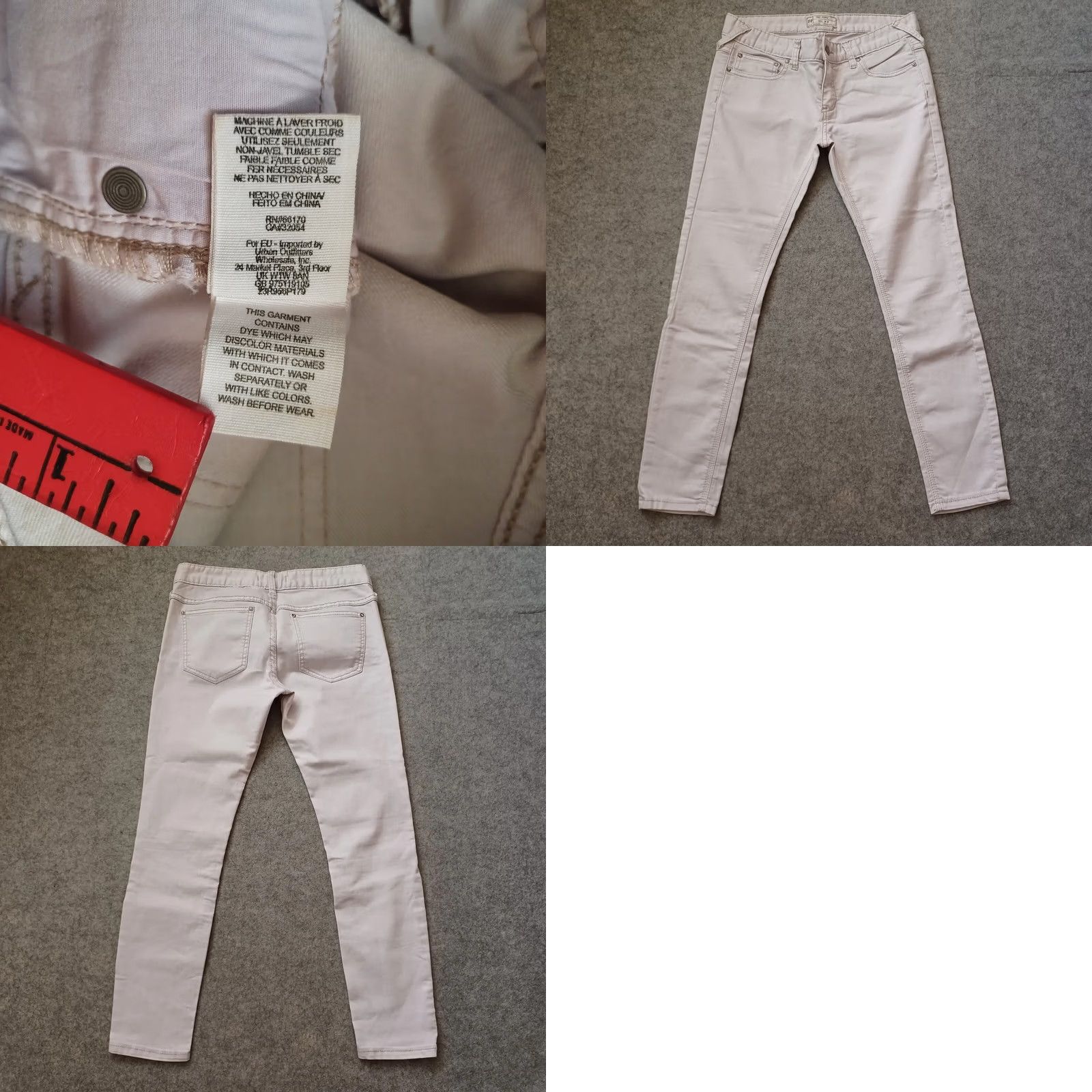Free People Free People Jeans Womens 27 Beige Low Rise Skinny Stretch Pants Jeans Size 27" / US 4 / IT 40 - 9 Thumbnail
