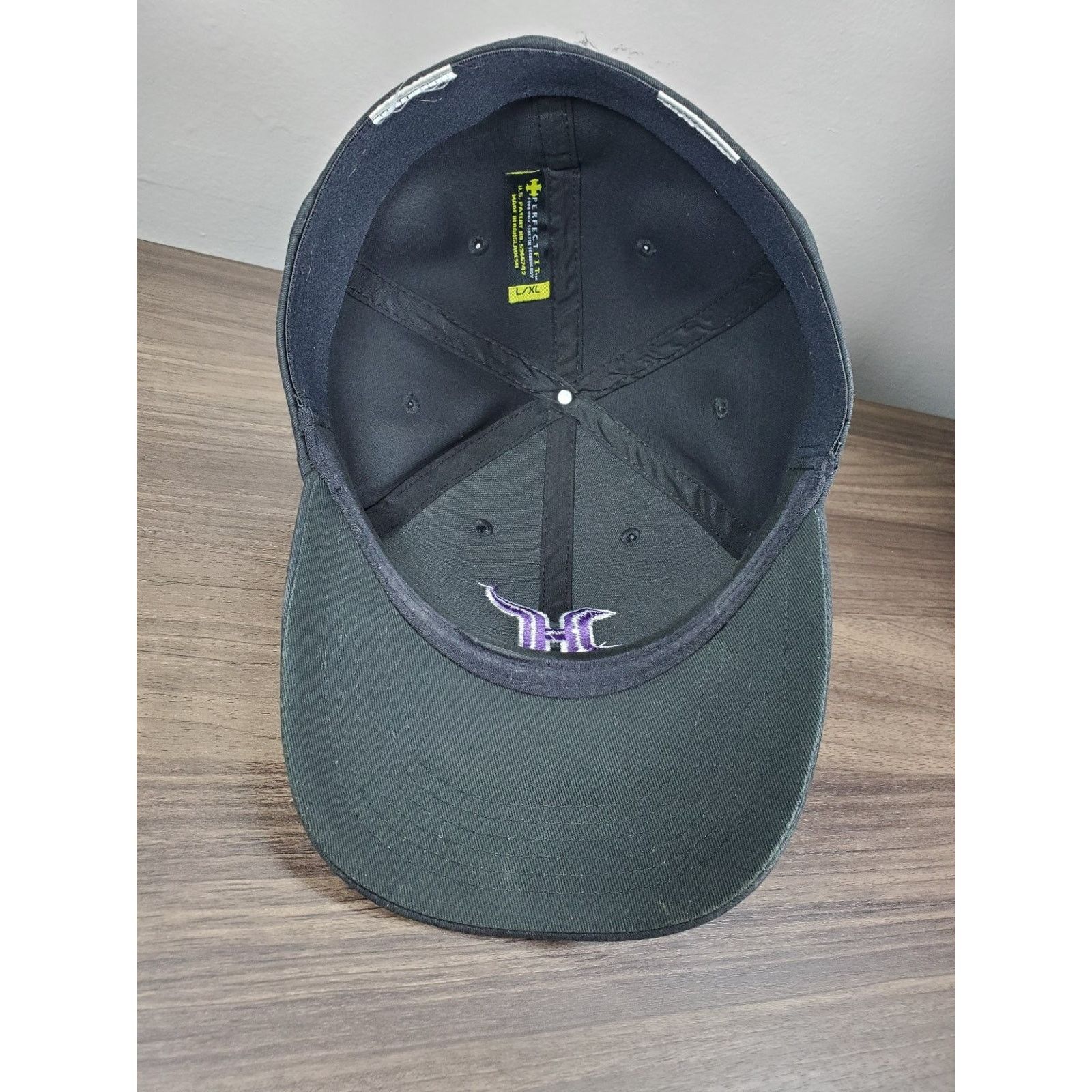 NASCAR Hoosier Racing Tire Hat L/XL Flex Fit Cap Black Purple Logo Size ONE SIZE - 9 Thumbnail