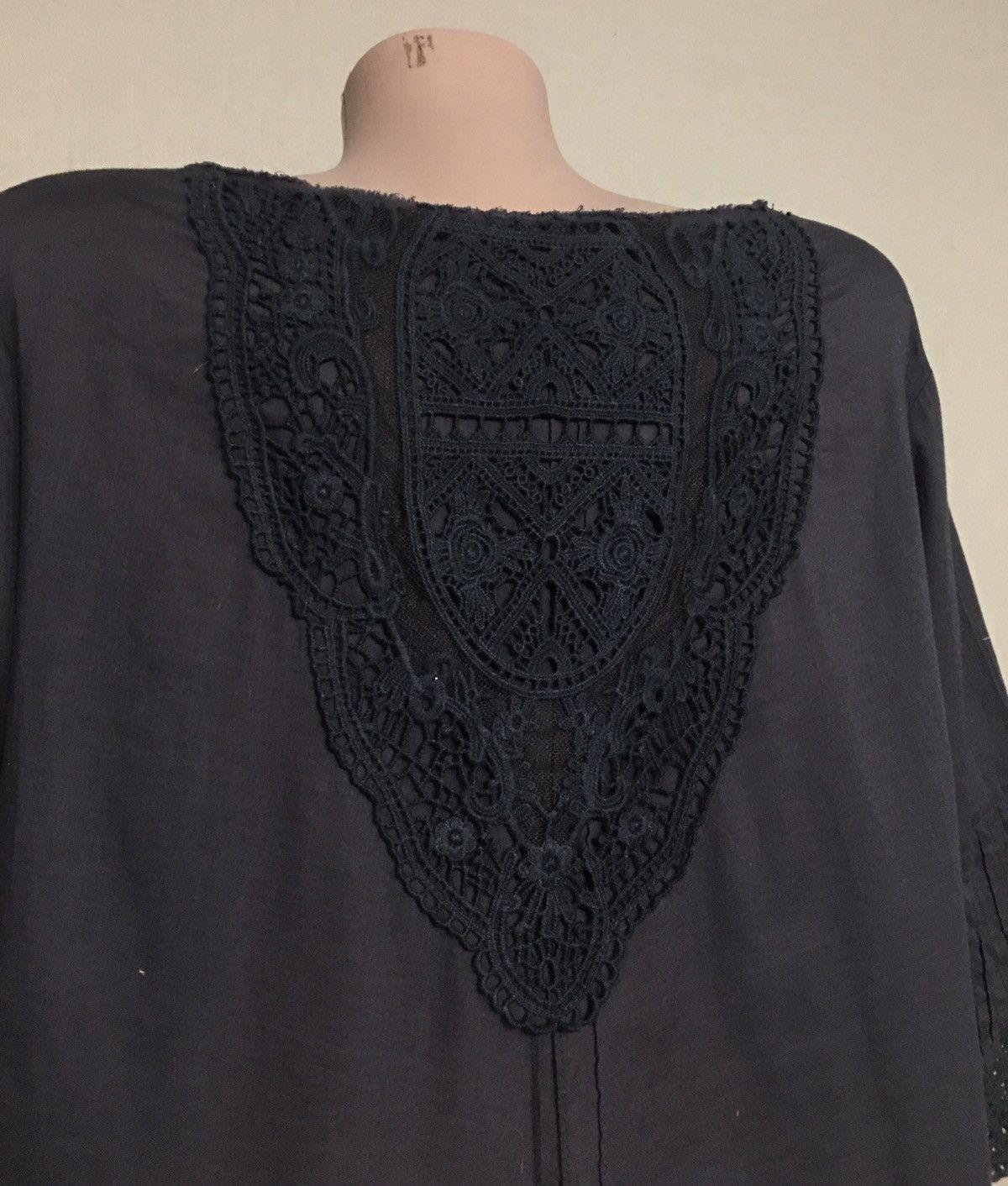 Designer Ewa i Walla Cotton Grey Lace Top Blouse Size S Size S / US 4 / IT 40 - 5 Thumbnail