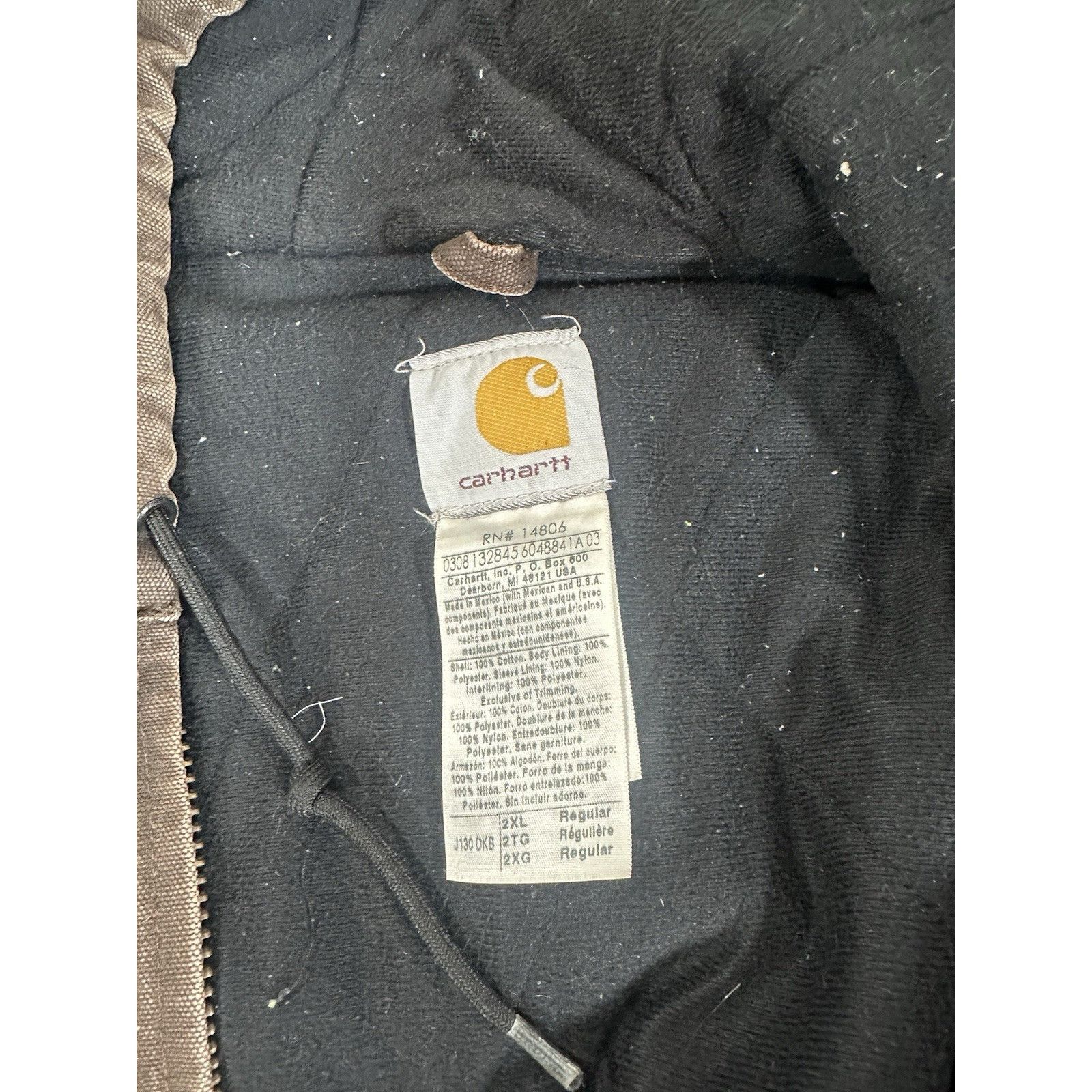 Carhartt Vintage Carhartt Jacket J130 LBR Zip Hooded Jacket Mens Larg Size US XXL / EU 58 / 5 - 4 Thumbnail