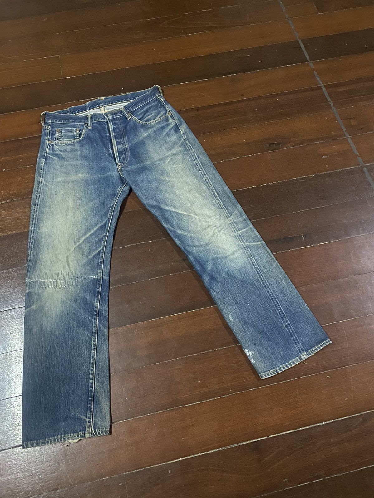 Japanese Brand VINTAGE Reworked Sewing Chop Overalls Selvedge rusty denim Size US 34 / EU 50 - 3 Thumbnail