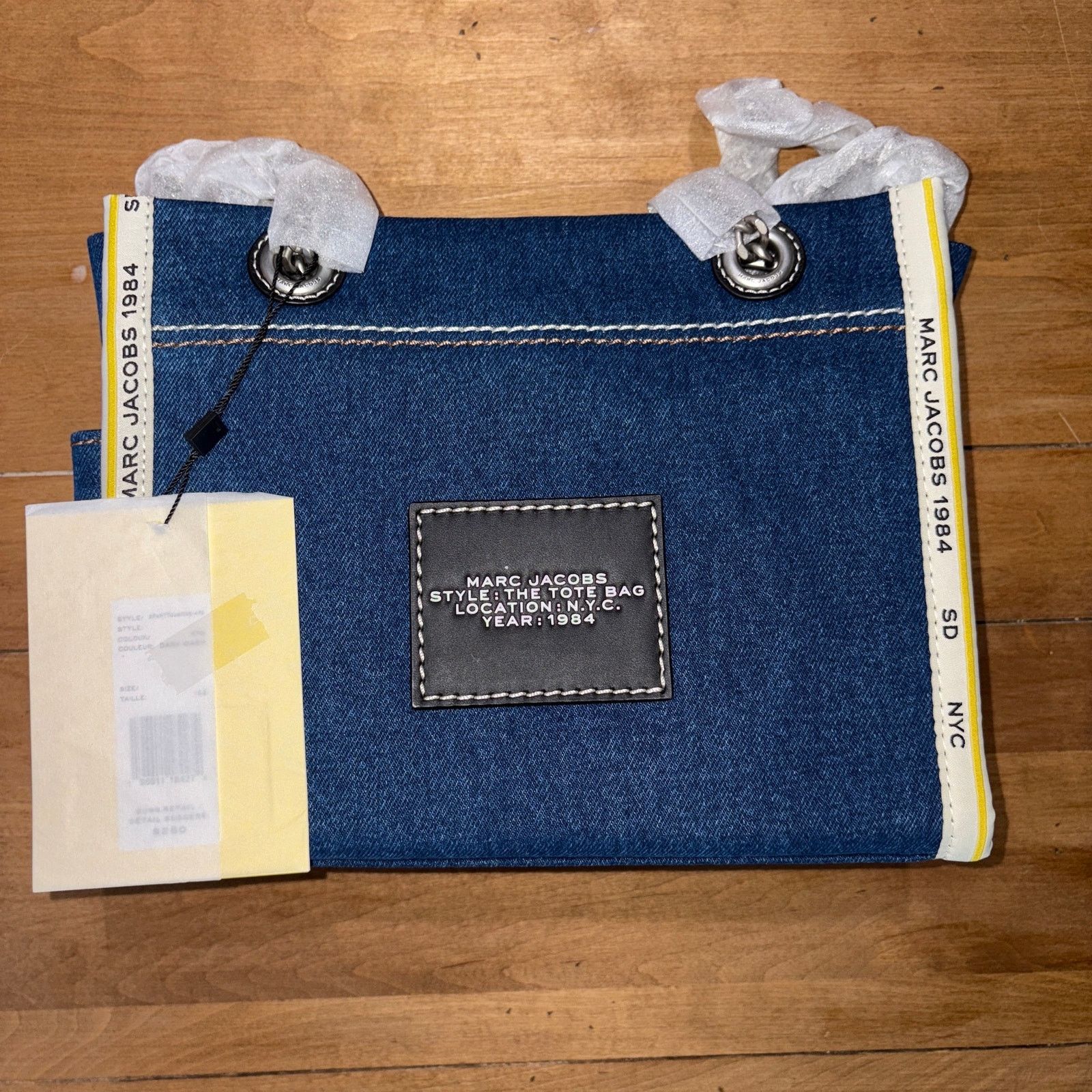 Marc Jacobs NWT Marc Jacobs The Denim Chain Small Tote Bag - Dark Wash Size ONE SIZE - 3 Thumbnail