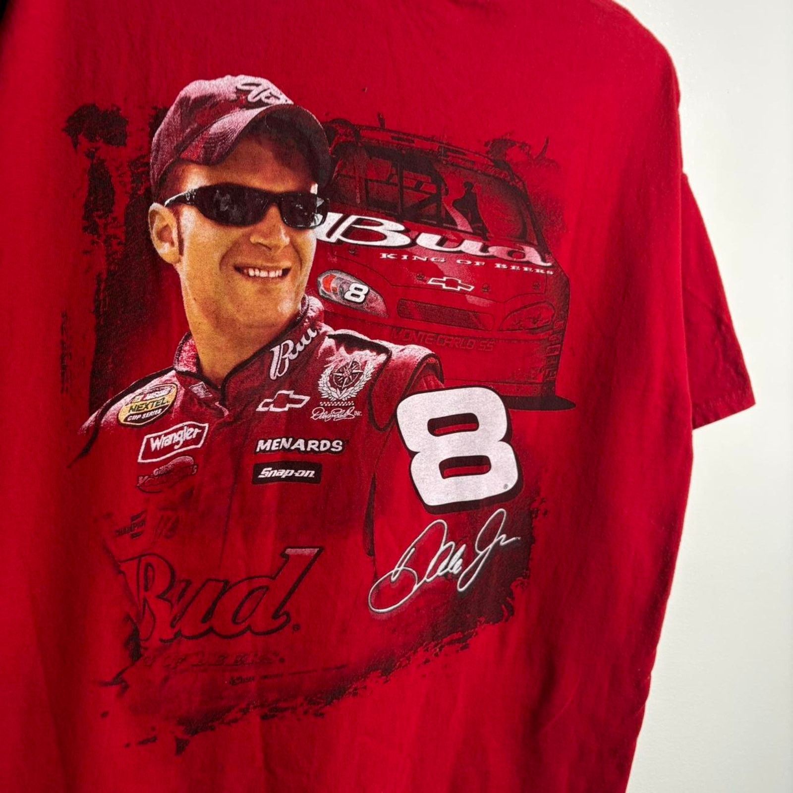 Chase Authentics Vintage chase authentic dale earnhardt Jr NASCAR red T-shirt Size US XL / EU 56 / 4 - 2 Thumbnail