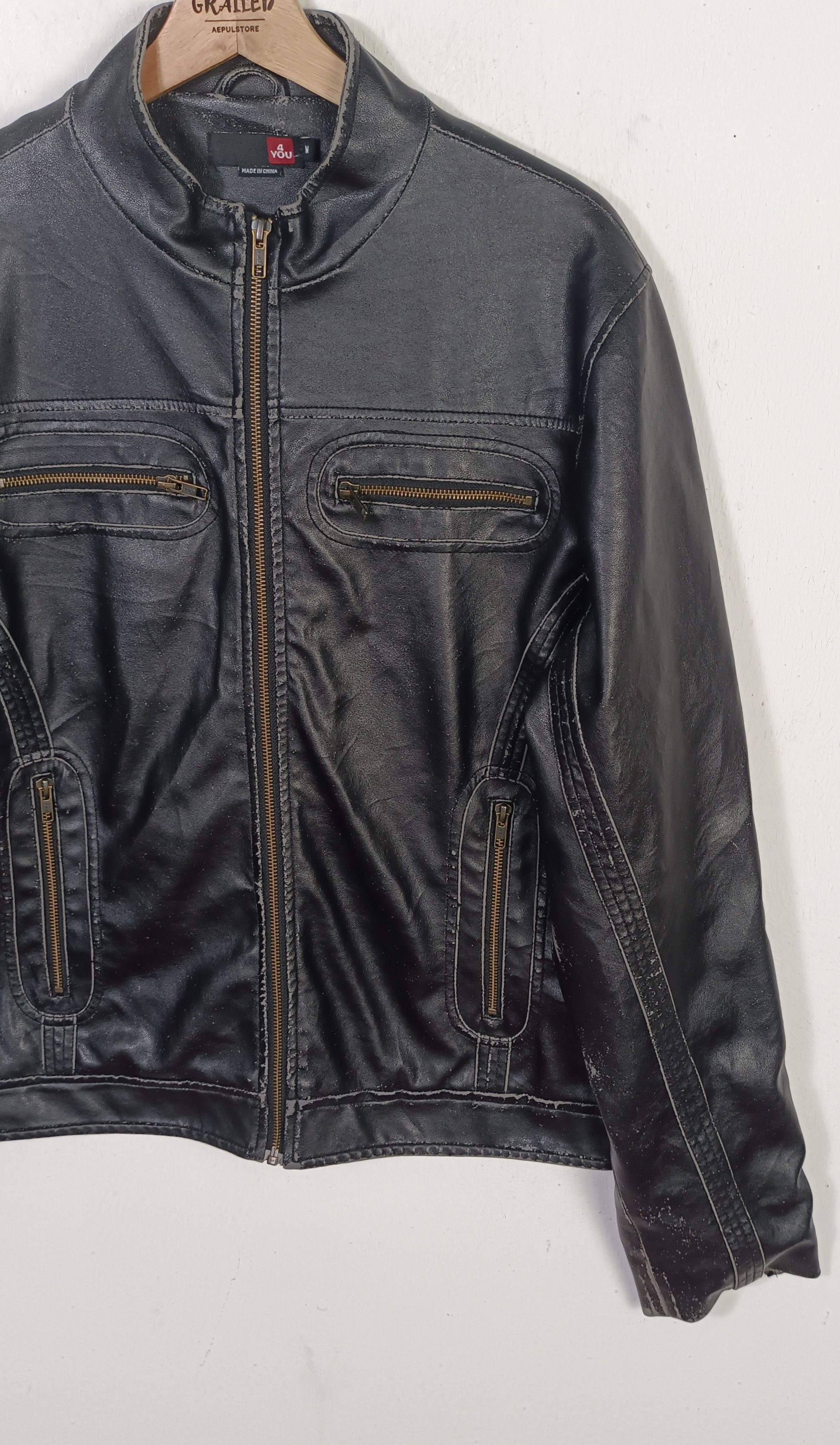 4YOU 4 You Bikers Leather Men Jacket Size US L / EU 52-54 / 3 - 4 Thumbnail