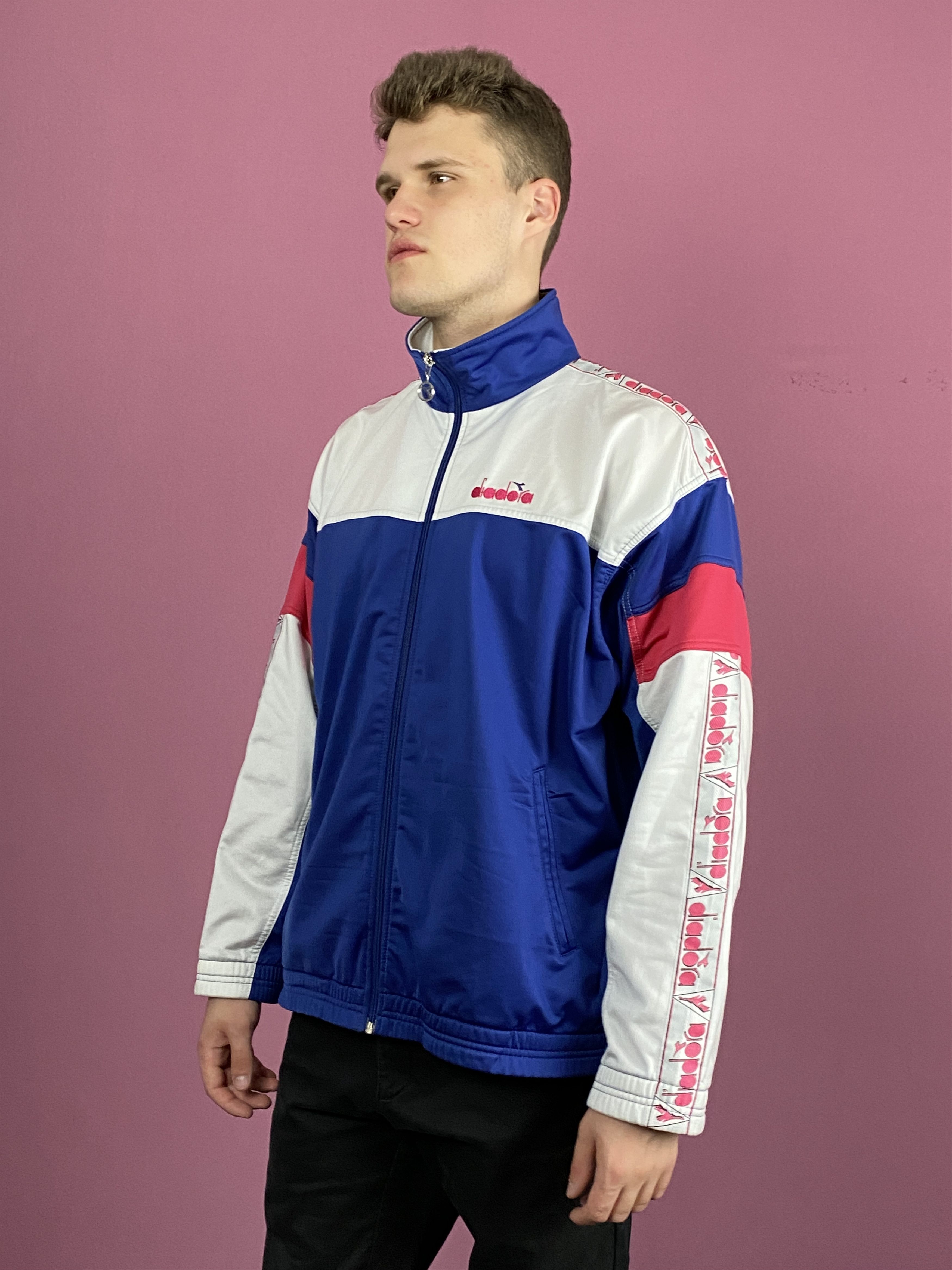Diadora × Vintage 90s Diadora Vintage Men's Track Jacket - L Size US L / EU 52-54 / 3 - 2 Thumbnail