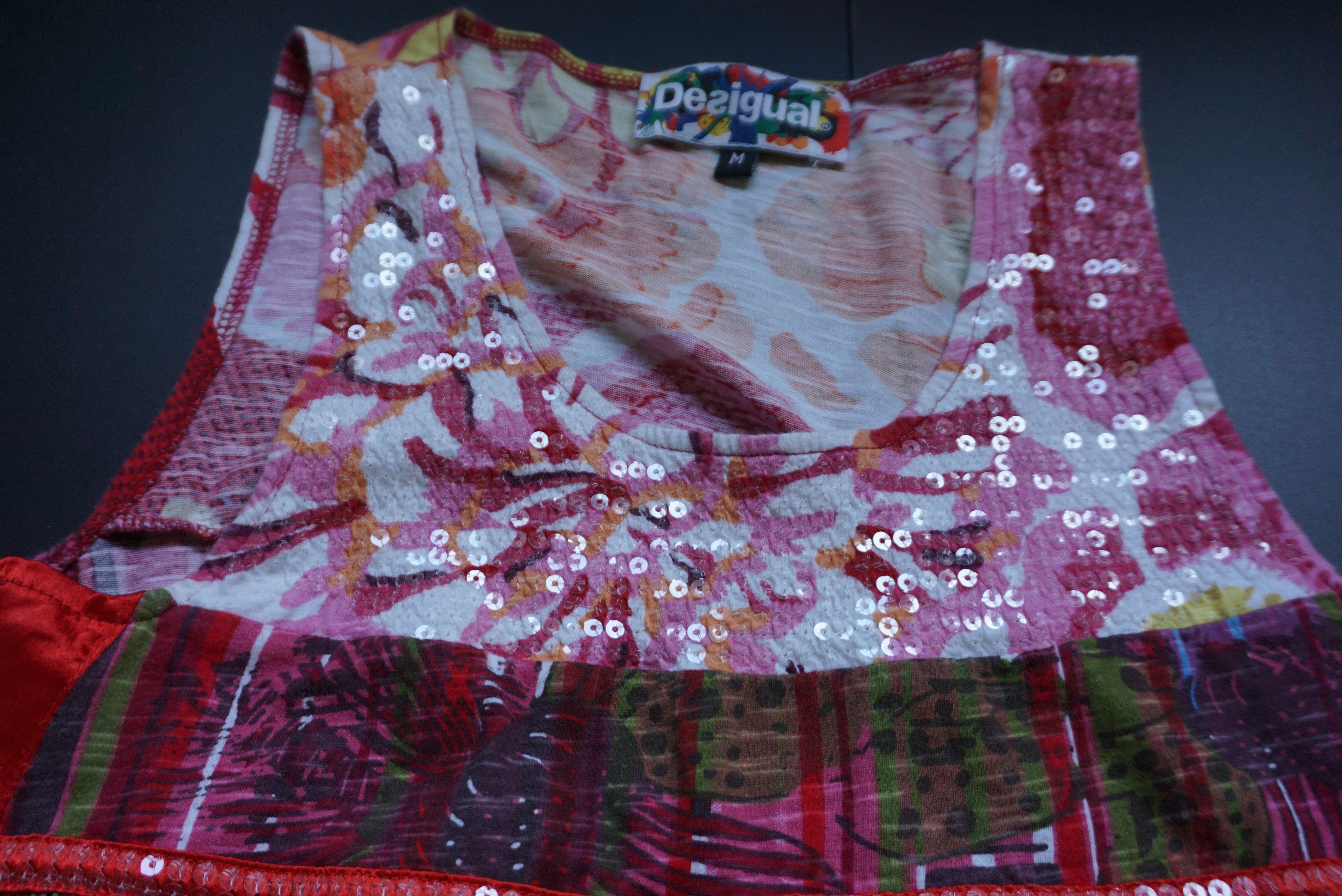 Designer Desigual top M 6/8 patterned stylish floral relaxed top Size M / US 6-8 / IT 42-44 - 13 Thumbnail