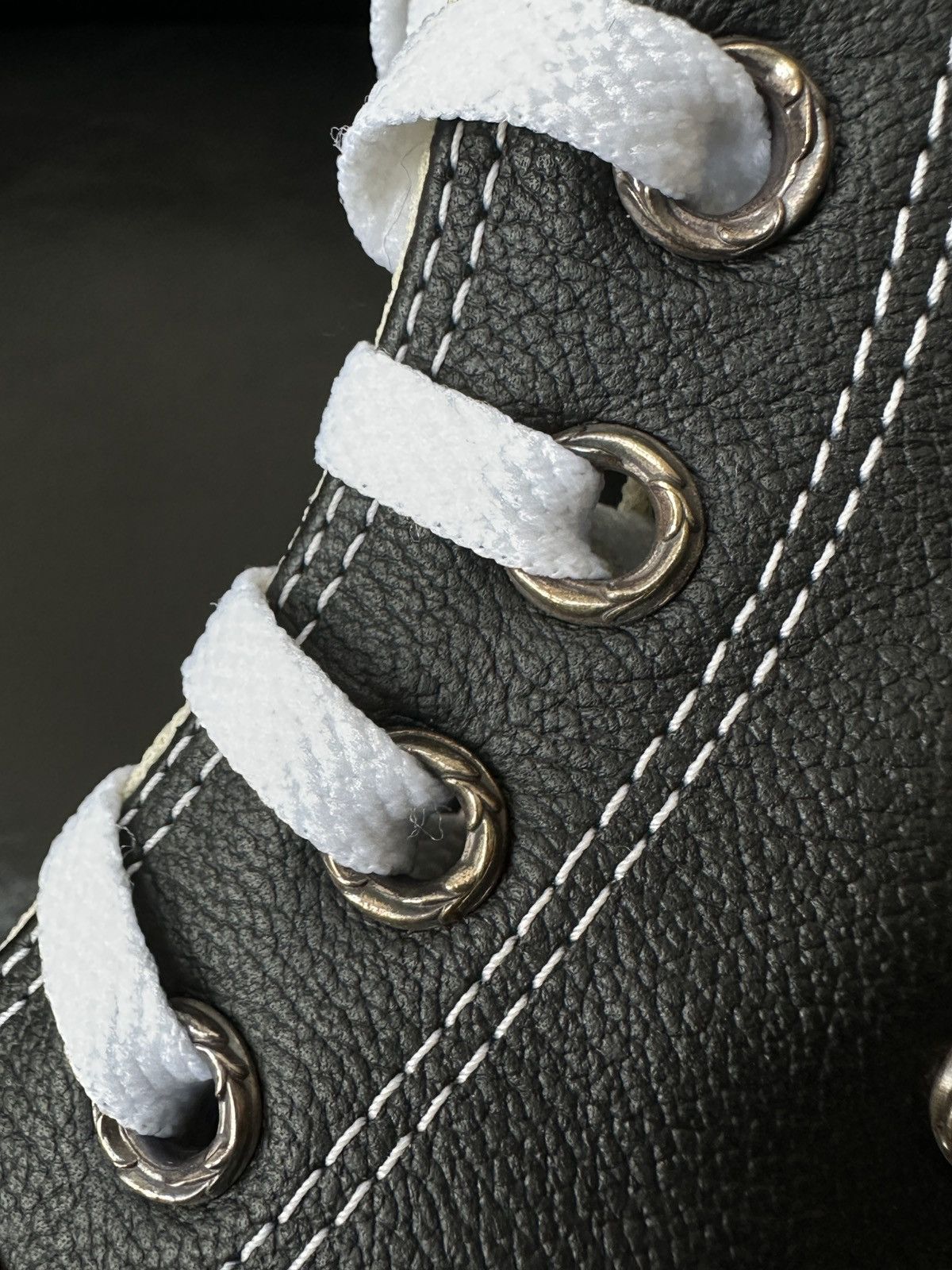 Chrome Hearts Converse Silver Sword Leather High-Top Sneaker