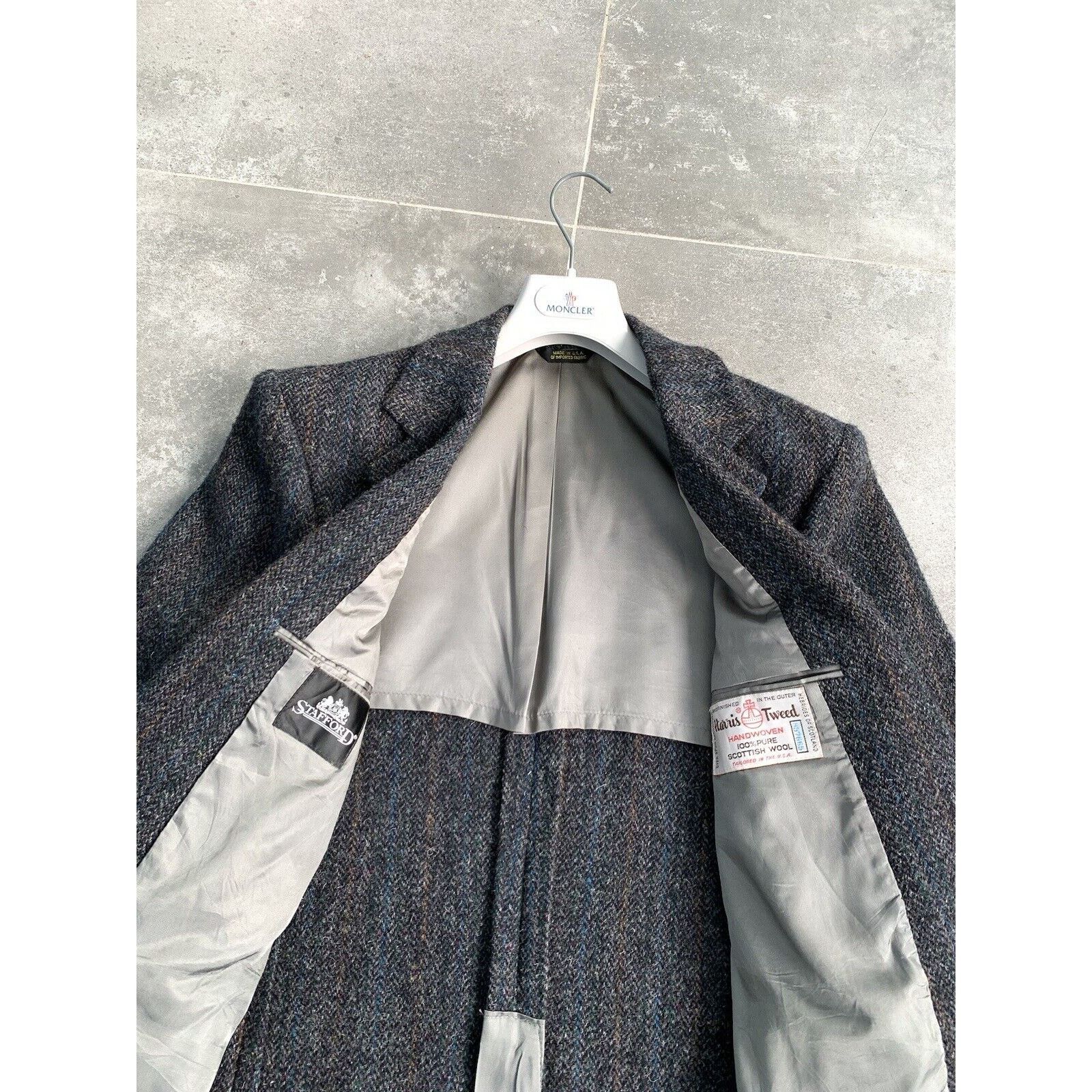 Harris Tweed × Vintage Men's HARRIS TWEED MADE IN USA Sport Blazer Jacket EU50 UK40 Size 50R - 22 Thumbnail