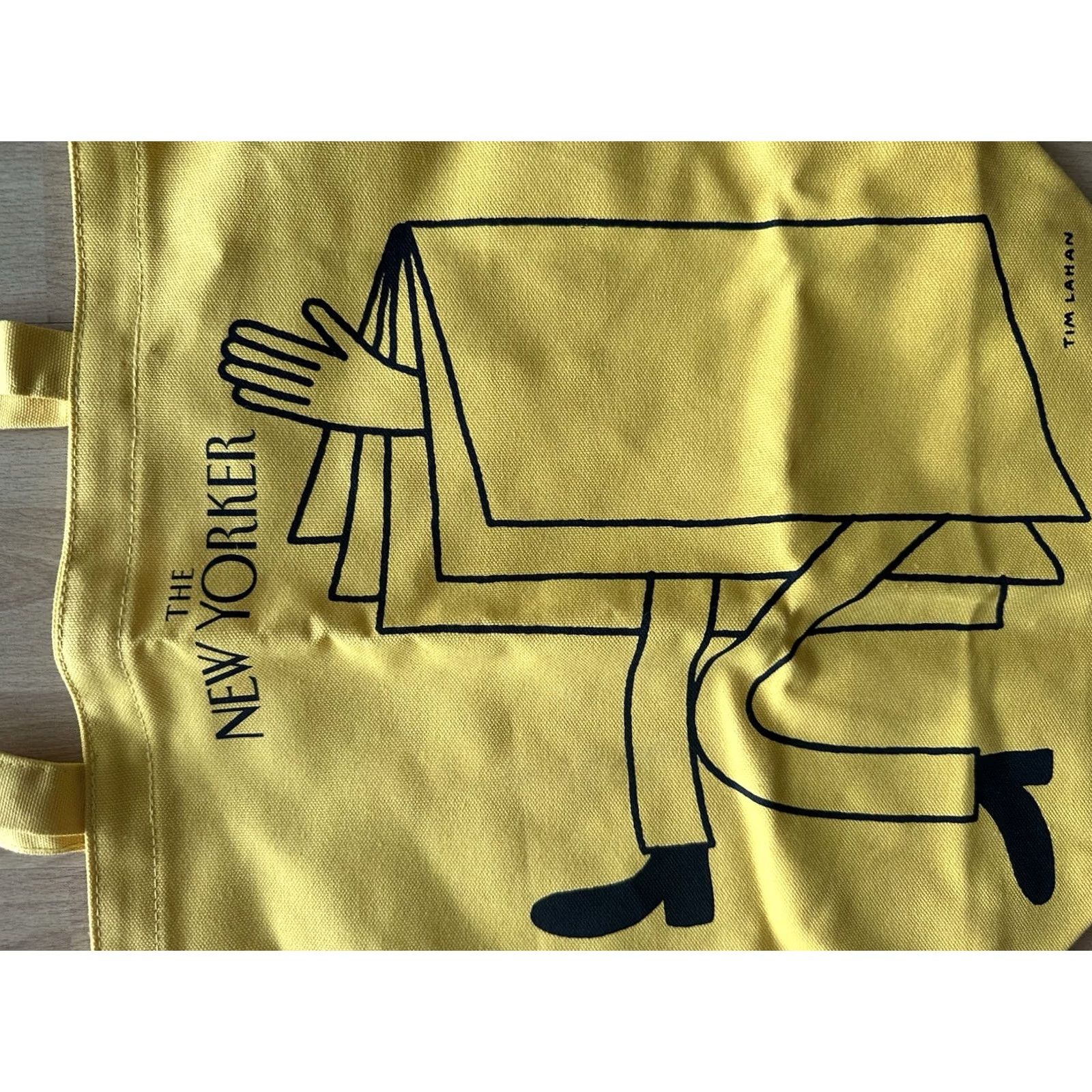 Vintage VINTAGE New Yorker Tim Lahan Tote Bag Canvas Yellow Limited Edition Women 15 15 5 Bright Yellow Ware? Size ONE SIZE - 2 Thumbnail