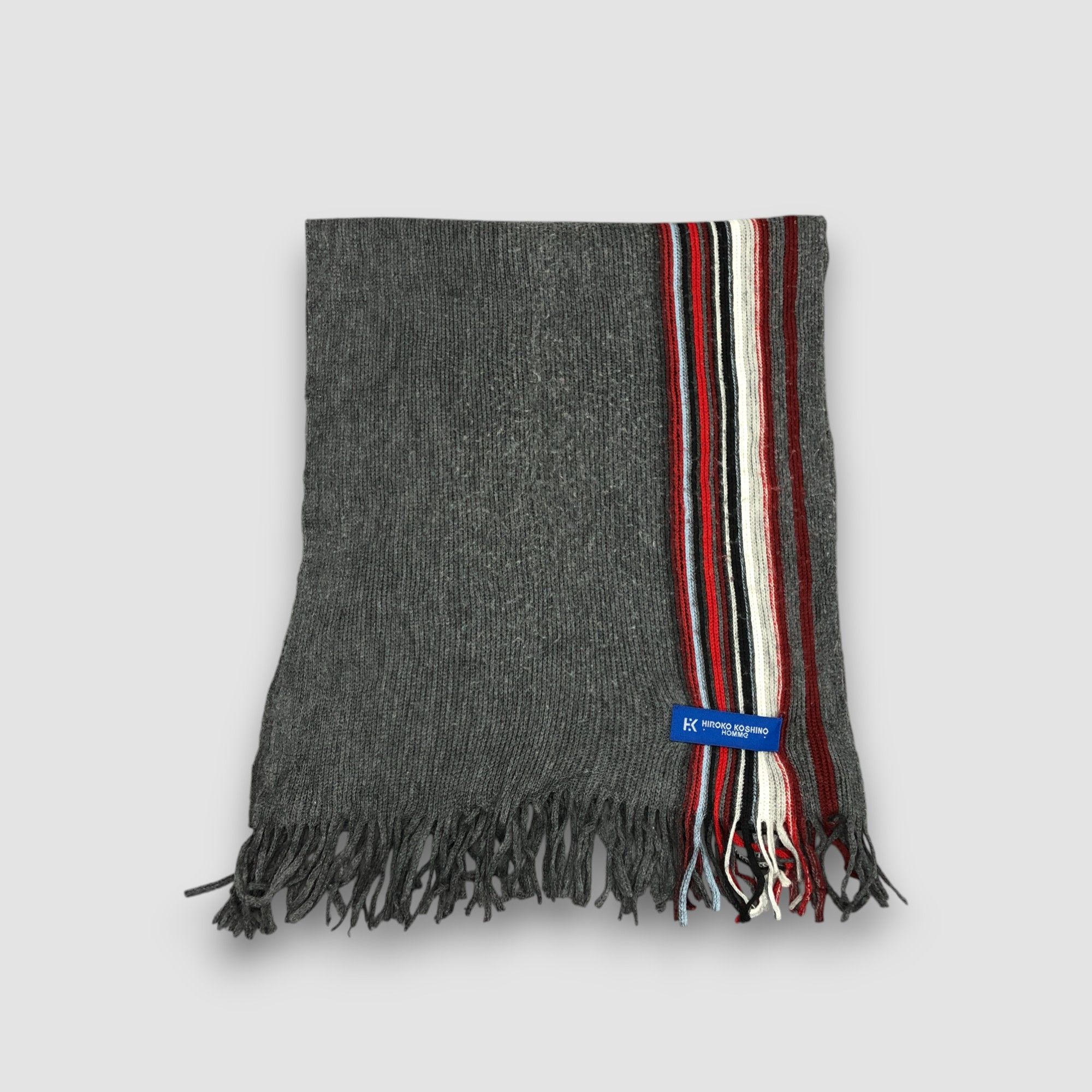 Hiroko Koshino Homme Vintage Hiroko Koshino Scarf Muffler Knit Wool Scarves Size ONE SIZE - 3 Thumbnail
