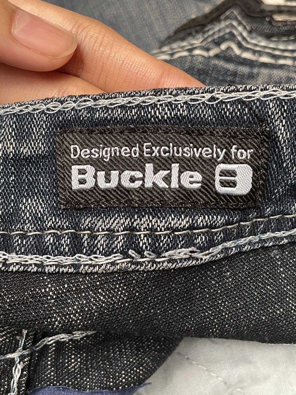 Le Grande Bleu (L.G.B.) Rare Design Vintage Brand Salvage Bootcut Flared Jeans 2000s Size US 35 - 12 Thumbnail