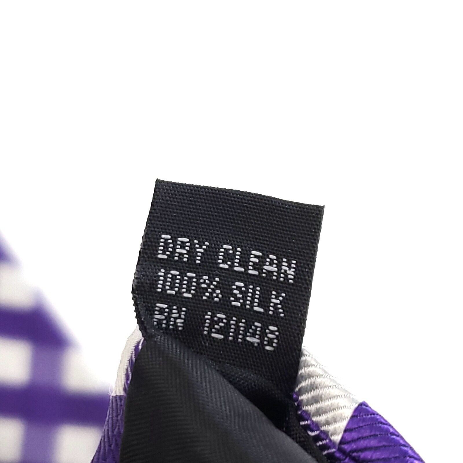 Croft & Barrow Croft & Barrow Purple Plaid White Woven Silk Tie Size ONE SIZE - 4 Thumbnail