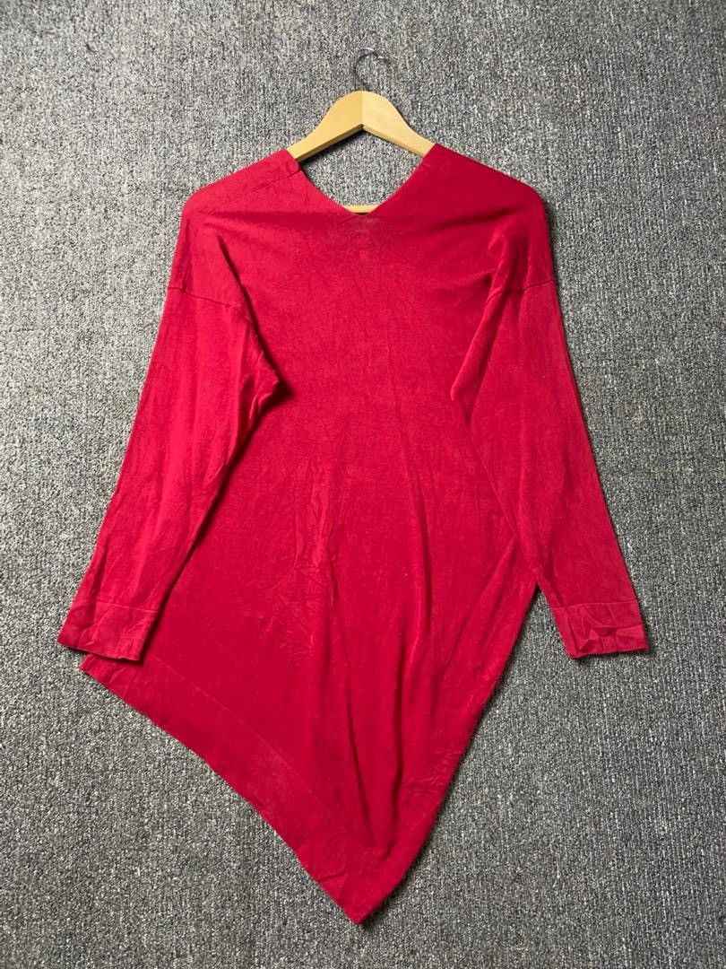 Jean Paul Gaultier Jean Paul Gaultier Asymmetry V Neck Knit Top (201) Size S / US 4 / IT 40 - 3 Thumbnail