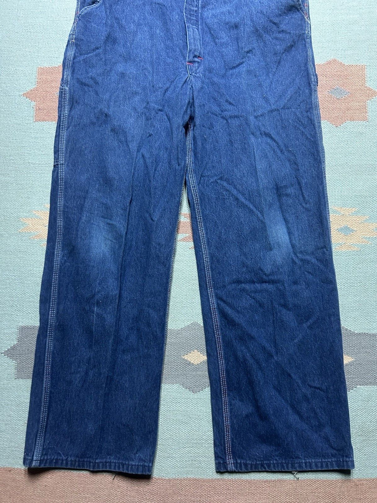 Vintage Vintage dickies denim bib overalls workwear farm dark 38x30 Size US 38 / EU 54 - 2 Thumbnail