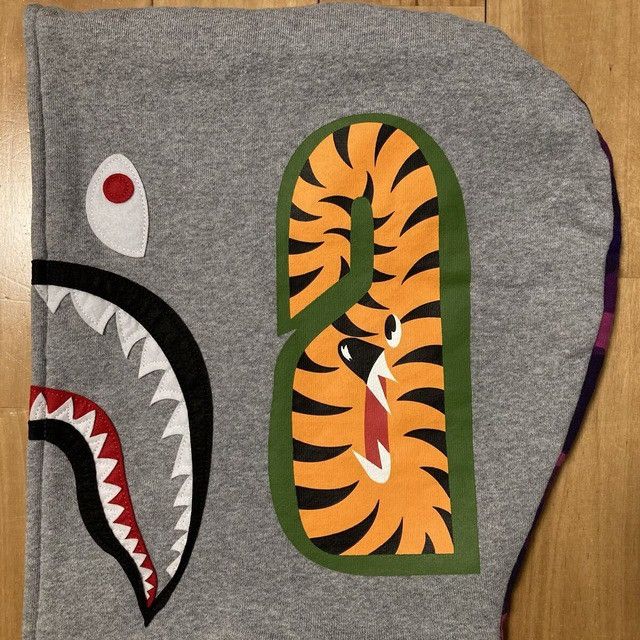 Bape BAPE Purple Camo Shark Full Zip Hoodie a bathing ape Size US L / EU 52-54 / 3 - 6 Thumbnail