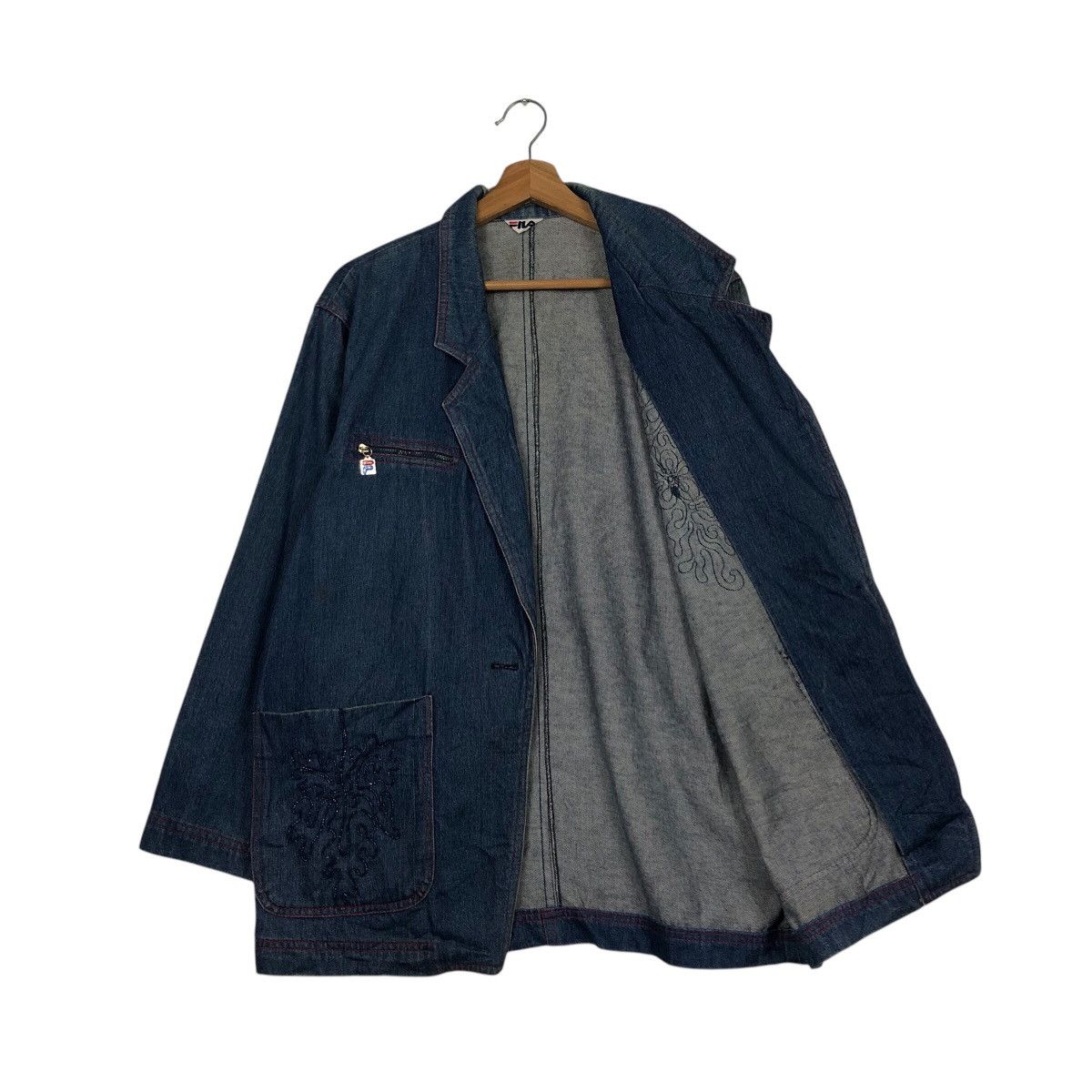 Japanese Brand 📌Vintage Denim Chore Jacket Fila Multi Pocket Issey Miyake Size US L / EU 52-54 / 3 - 12 Thumbnail