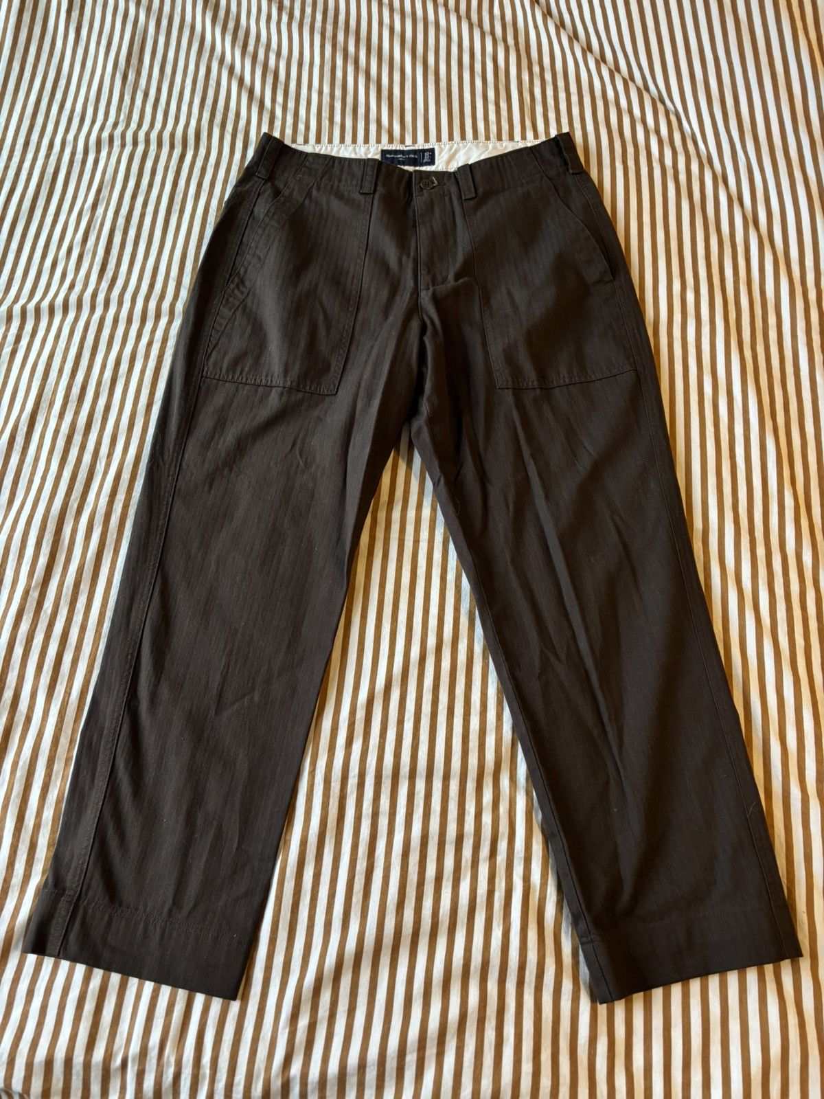 Abercrombie & Fitch Abercrombie & Fitch loose fit herringbone trousers Size US 32 / EU 48 - 1 Thumbnail