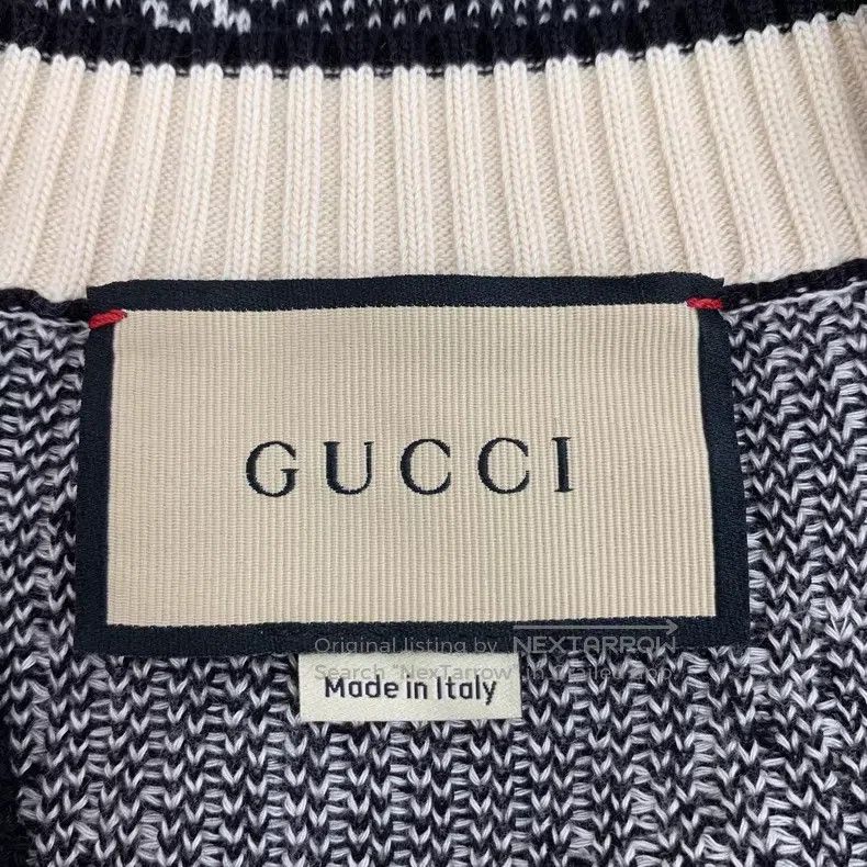 Gucci Gucci 22 black diamond plaid cotton V-neck long-sleeved kn Size US L / EU 52-54 / 3 - 5 Thumbnail