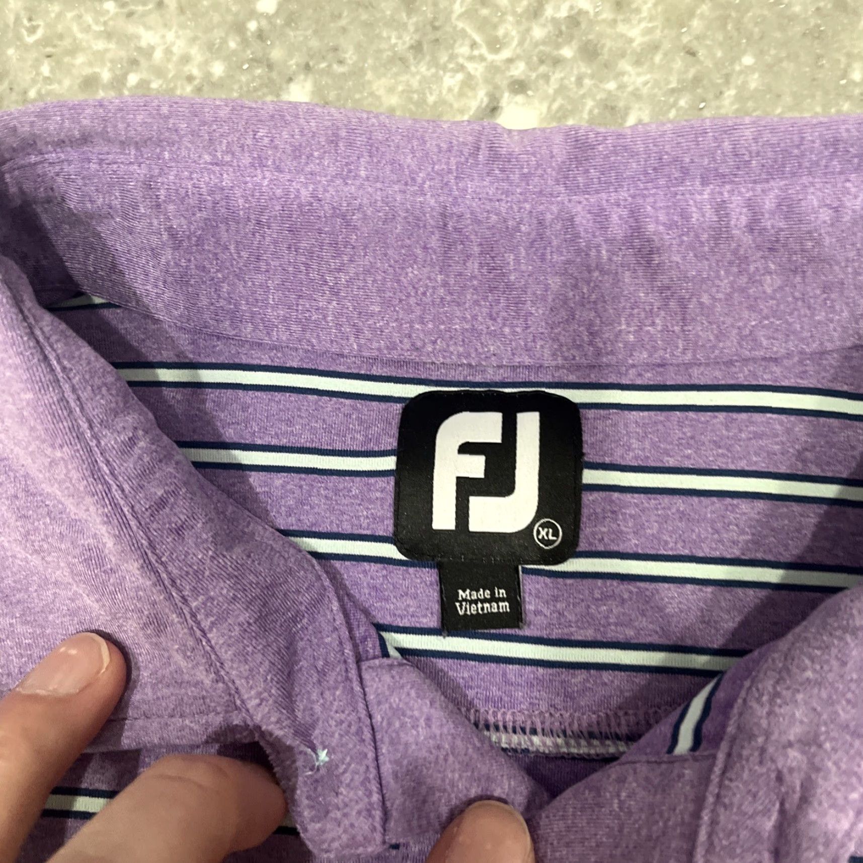 Footjoy FootJoy Polo Shirt Mens XL Purple Stripe Country Club 1952 Striped Golf Activewear Size US XL / EU 56 / 4 - 3 Thumbnail