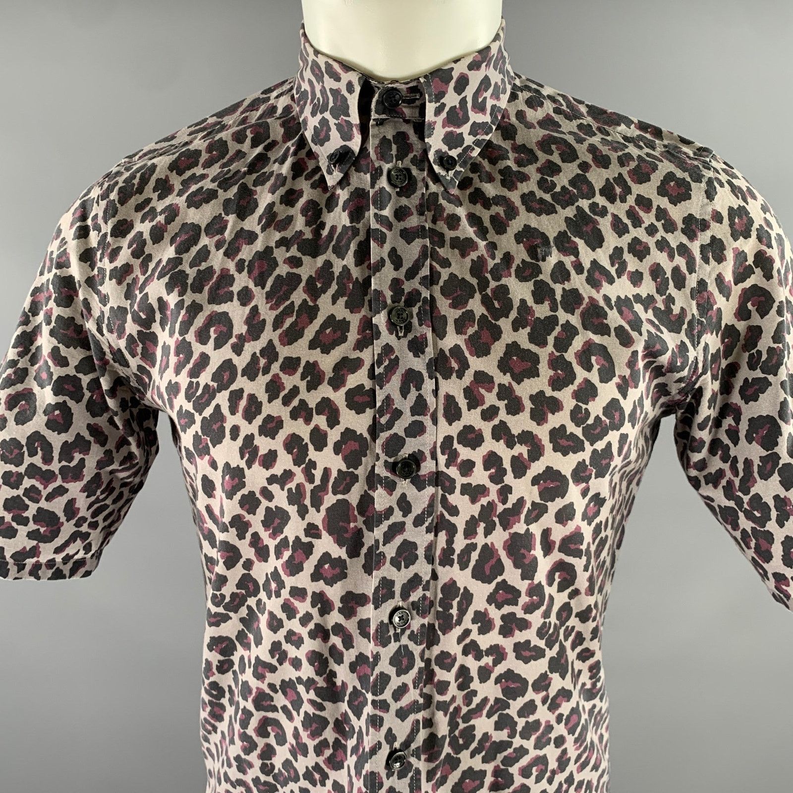 Marc Jacobs MARC JACOBS Grey Black Purple Animal Print Short Sleeve Size US XS / EU 42 / 0 - 2 Thumbnail