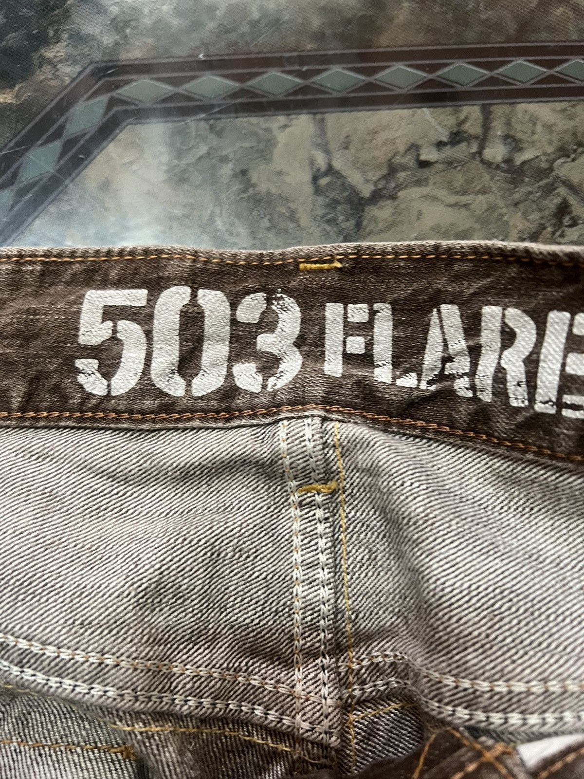 Japanese Brand × Vintage FLARED🔥EDWIN 503 BROWN FADED DISTRESSED DENIM PANT Size US 33 - 8 Thumbnail