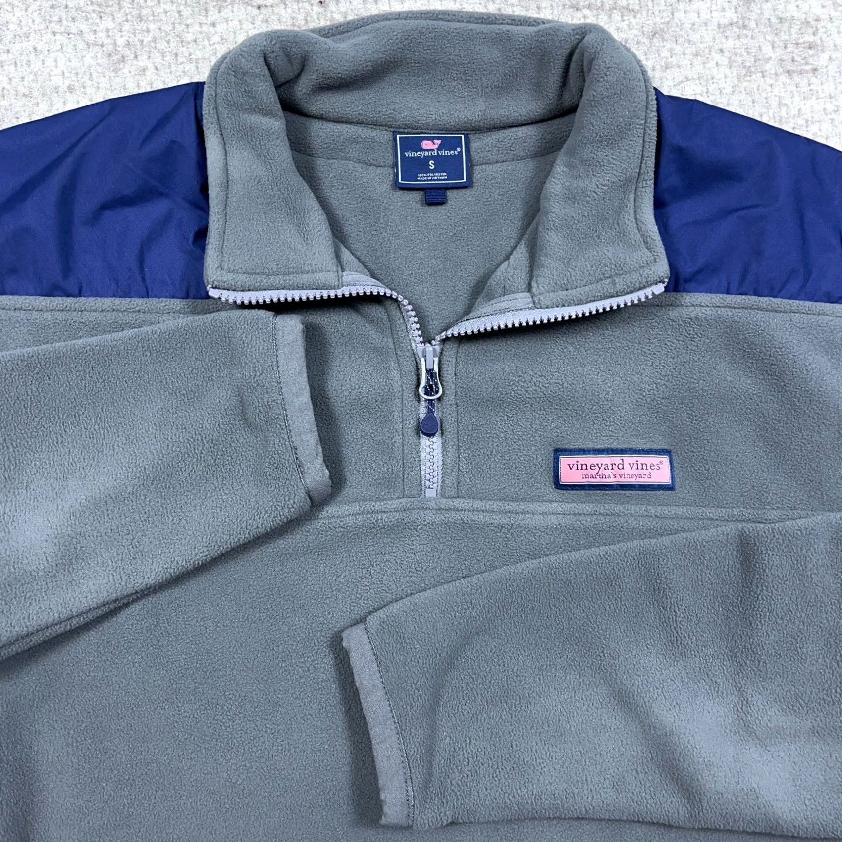 Vineyard Vines Vineyard Vines Sweater Men Small Gray Blue Pullover 1/4 Zip Fleece Sweatshirt Size US S / EU 44-46 / 1 - 2 Thumbnail