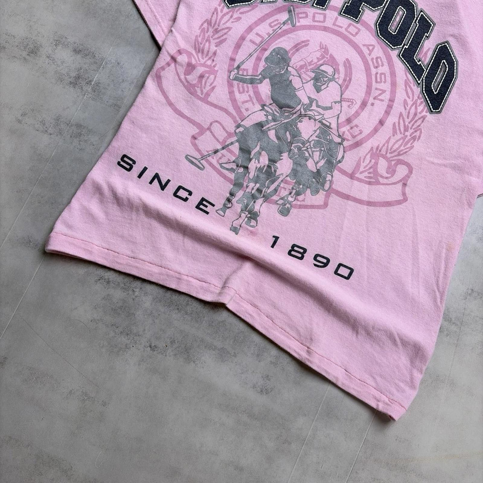 U.S. Polo Assn. Y2K Pink U.S. Polo Assn Grunge Graphic Skater T-Shirt Size M / US 6-8 / IT 42-44 - 4 Thumbnail