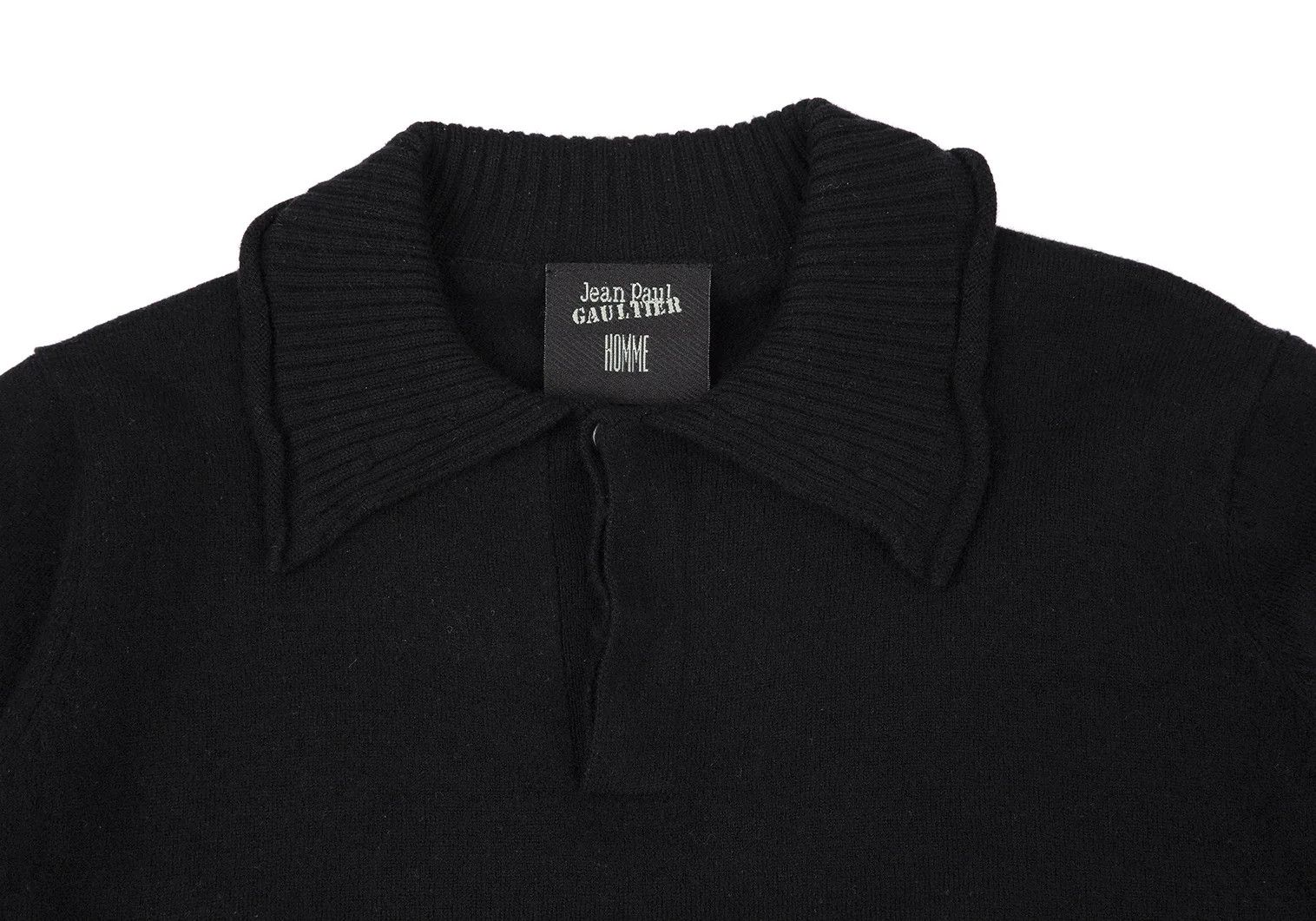 Jean Paul Gaultier Wool Collared Knit Sweater Black Size 48 Size US M / EU 48-50 / 2 - 2 Thumbnail