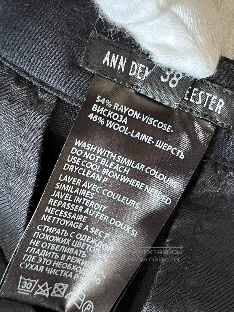 Ann Demeulemeester Ann Demeulemeester Black Wool Mix Crop Trousers Size 25" / US 0 / IT 36 - 5 Thumbnail