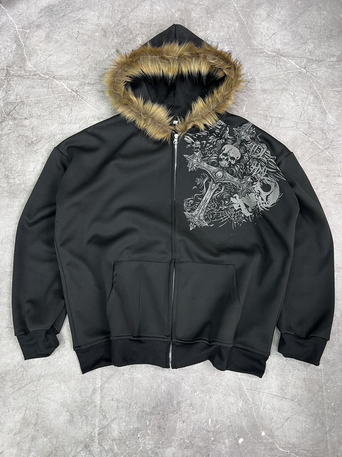 Le Grande Bleu (L.G.B.) Legrandebleu style Hoodie Japanese opium Y2K fur hood Size US L / EU 52-54 / 3 - 1 Thumbnail