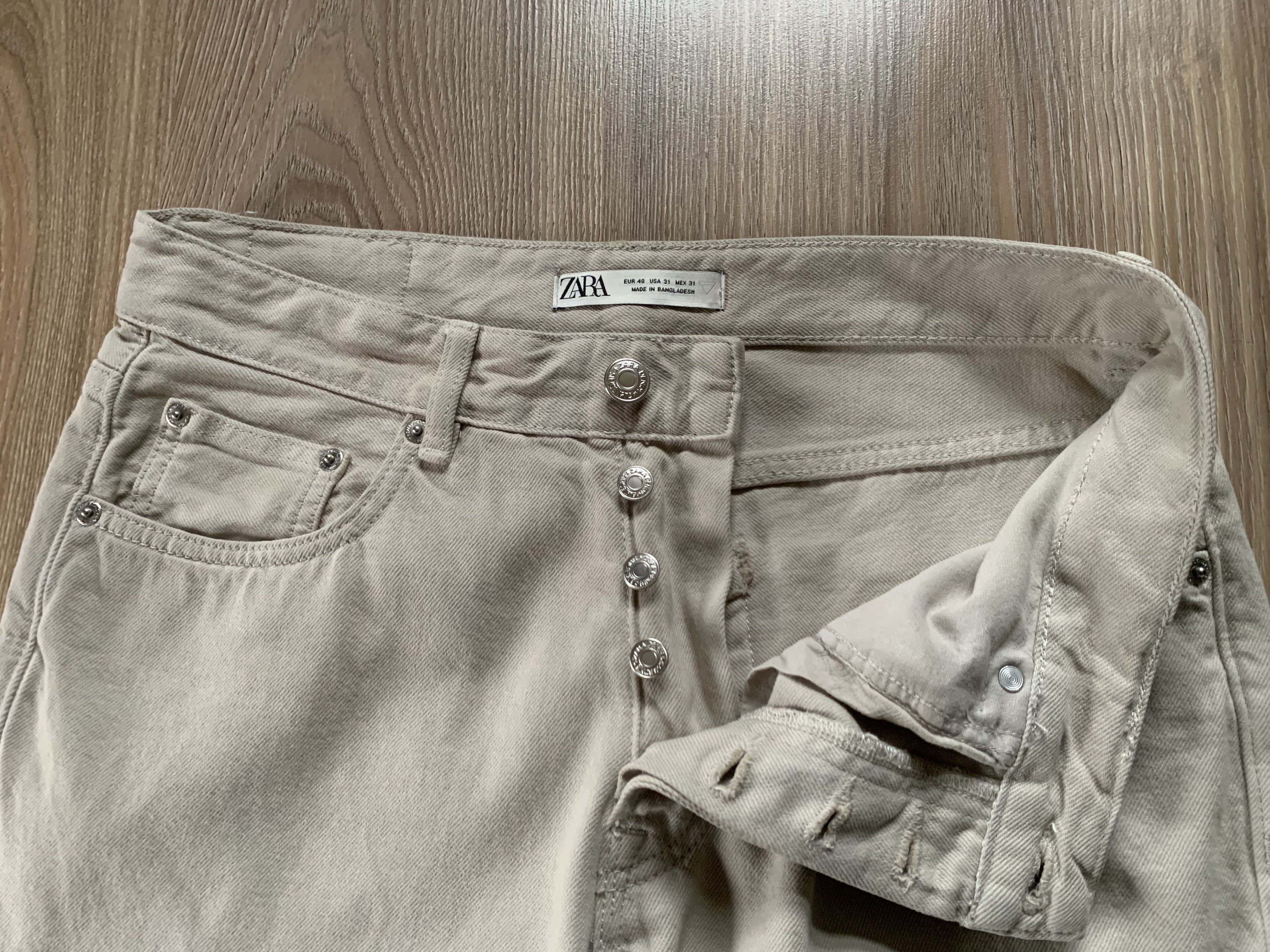Designer × Zara Zara Beige Jeans Size US 31 - 5 Thumbnail