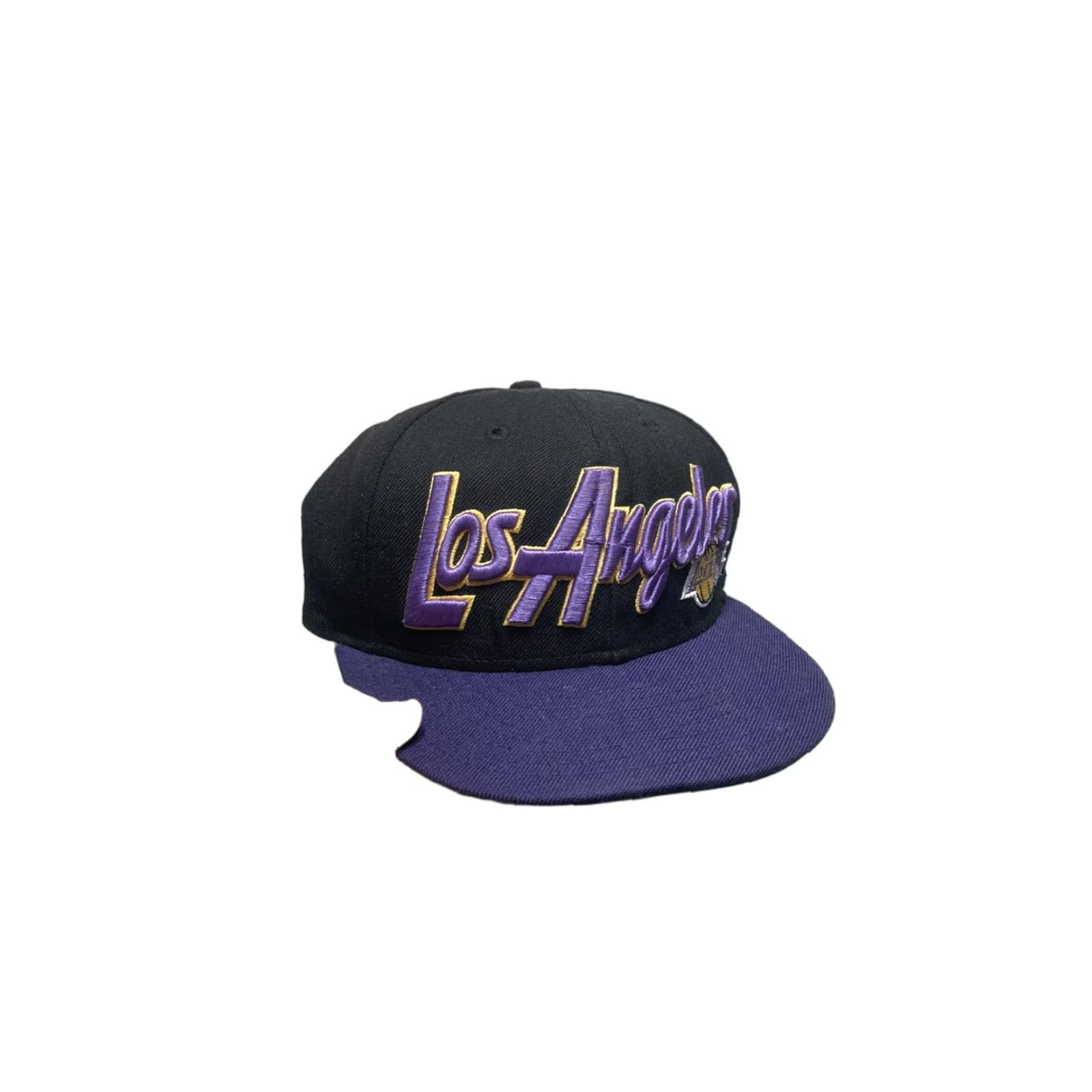 Vintage Mitchell & mess snapback hat cap Los Angeles Lakers hardwood classics wool Mens Adjustable Black 90s Classic Size ONE SIZE - 1 Thumbnail