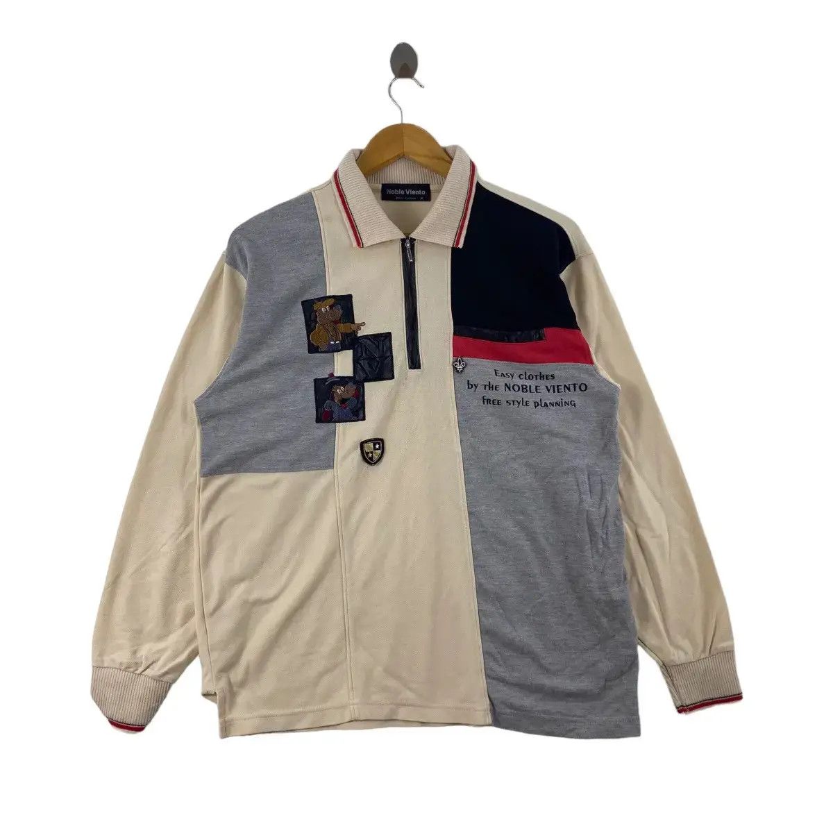 Vintage Vintage NOBLE VIENTO ITALY Dog Puppy Half Zipper Shirt Size M / US 6-8 / IT 42-44 - 1 Thumbnail